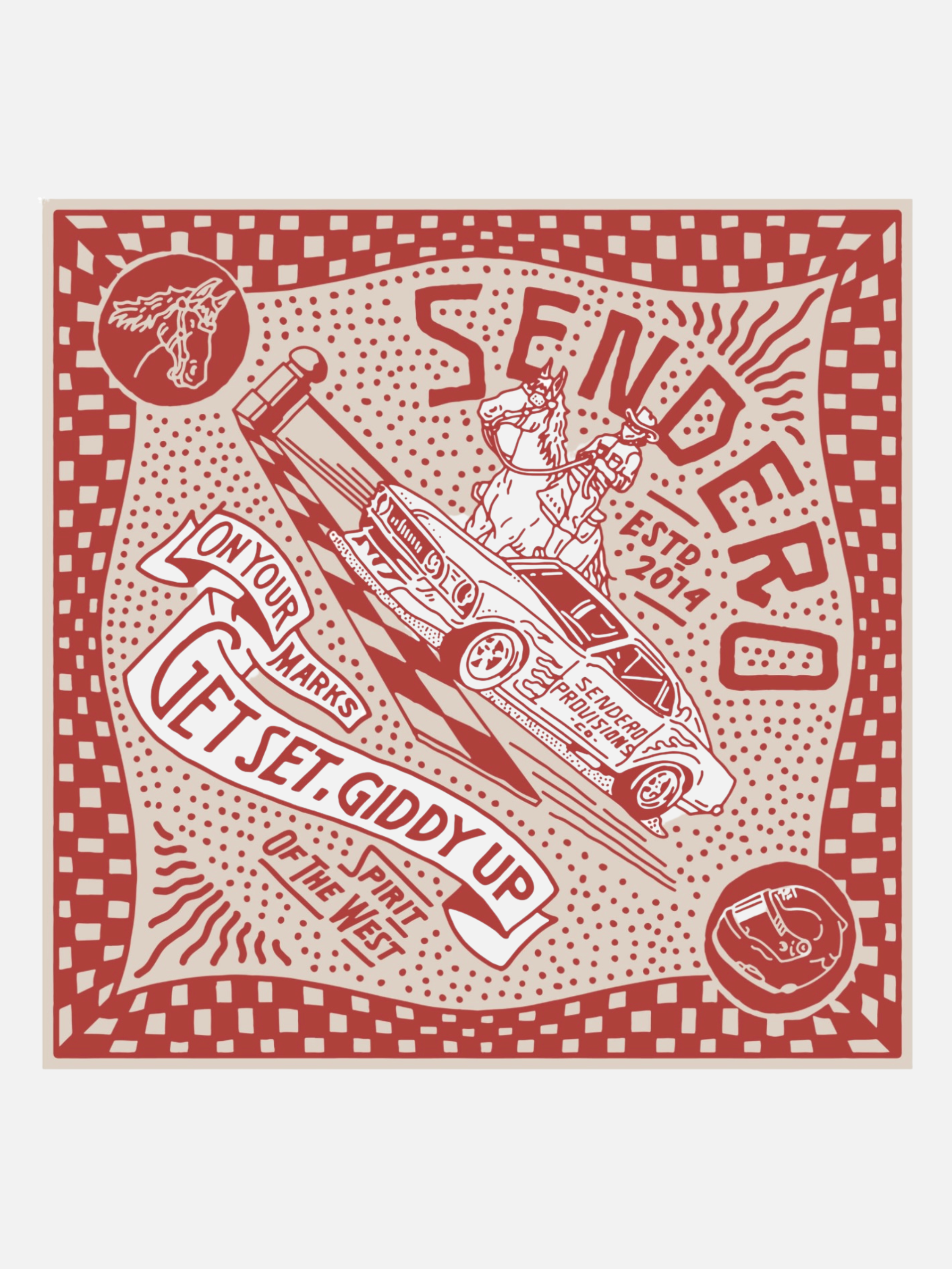 Sendero Provisions Giddy Up Bandana Red Accessories Gifts for Men Unisex Accessory Athens GA Georgia Kempt Menswear Store Near Me
