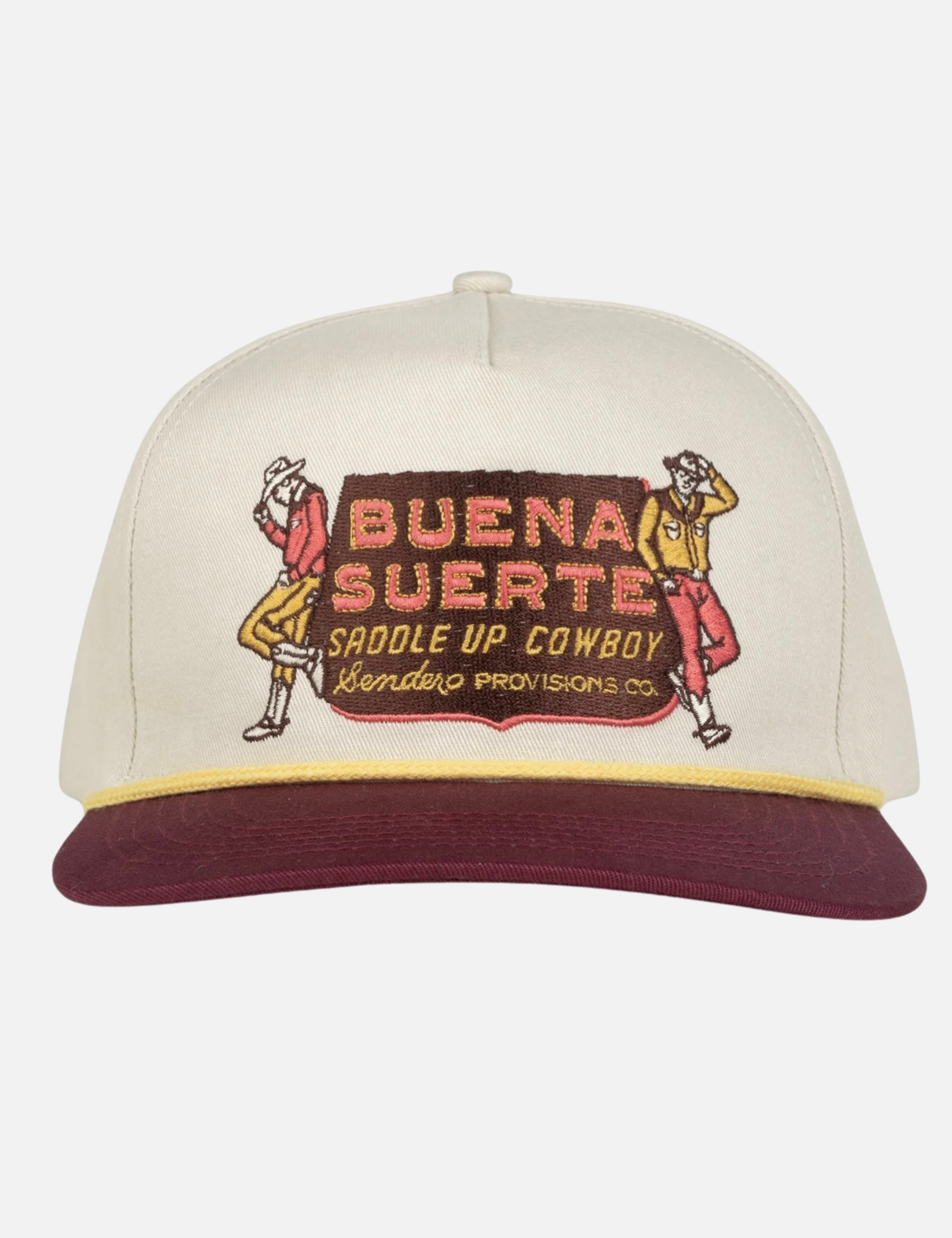 Sendero Provisions Buena Suerte Hat Cream Maroon Accessories for Men Athens GA Georgia Kempt Menswear Store Near Me
