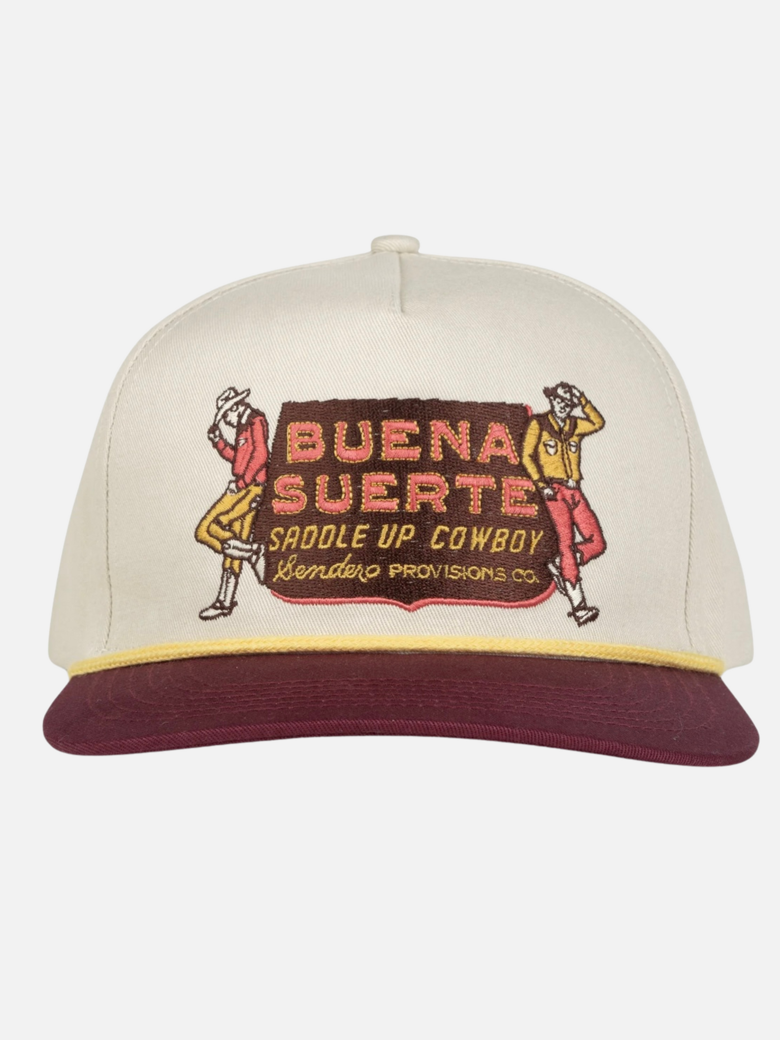 Sendero Provisions Buena Suerte Hat Cream Maroon Accessories for Men Athens GA Georgia Kempt Menswear Store Near Me