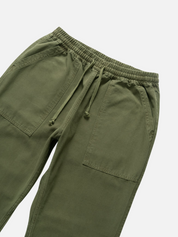 Service Works Canvas Chef Pants Olive Green Men’s Bottoms Trousers for Cooks Elastic Waistband Drawstring Athens Kempt Menswear Store