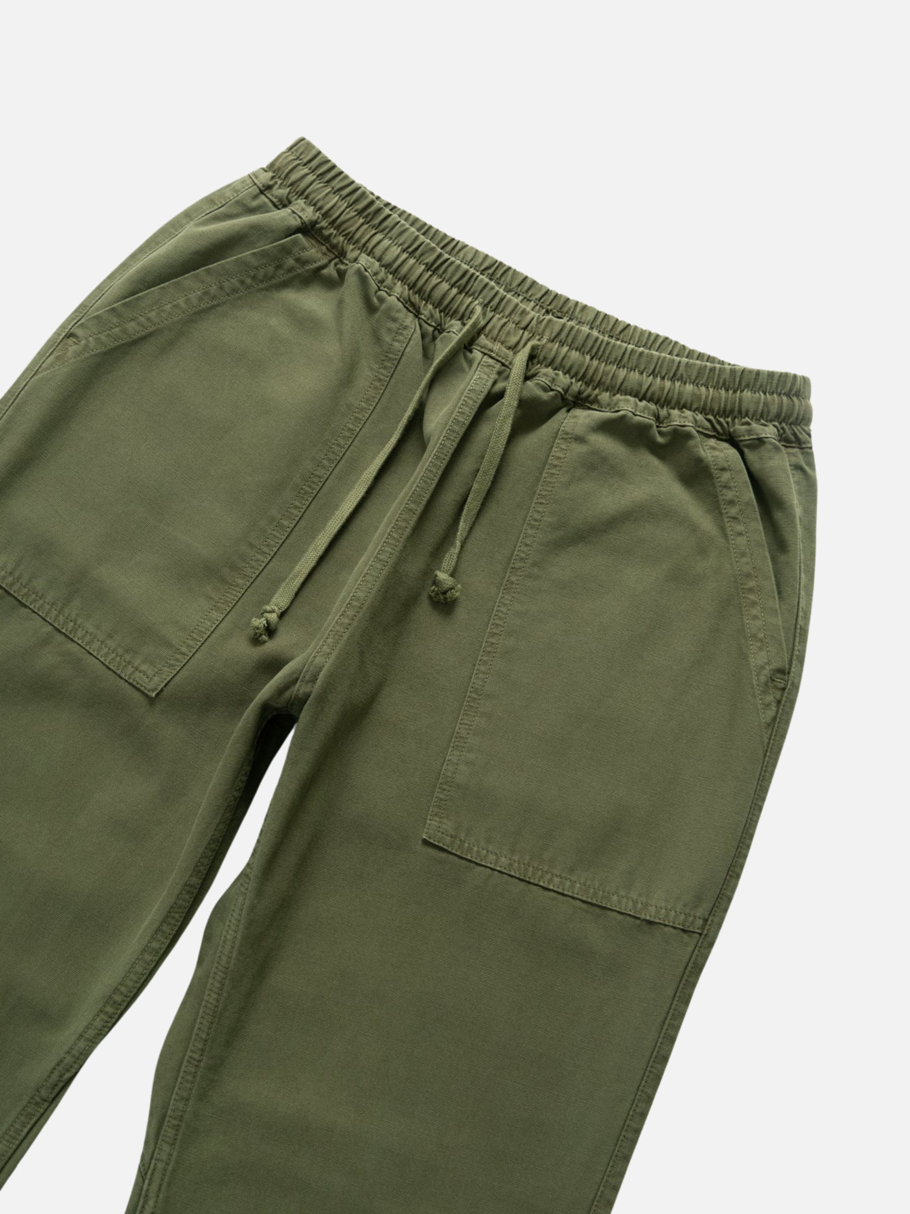 Service Works Canvas Chef Pants Olive Green Men’s Bottoms Trousers for Cooks Elastic Waistband Drawstring Athens Kempt Menswear Store