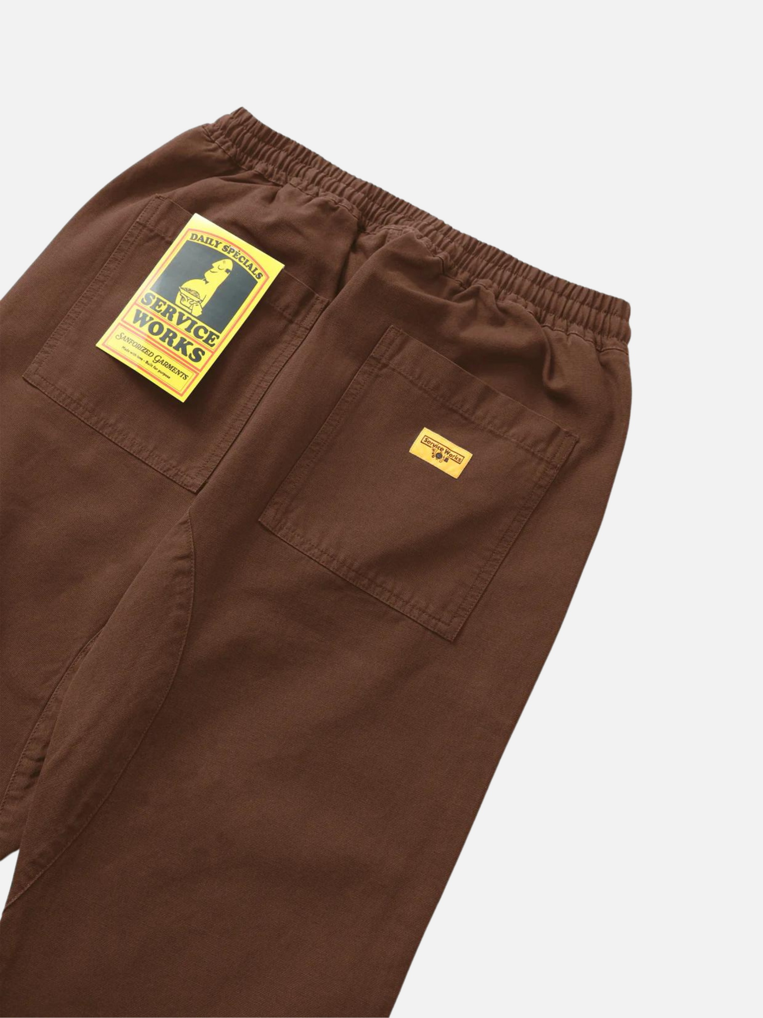 Service Works Canvas Chef Pants Brown Men’s Bottoms Trousers Elastic Waistband Drawstring Kempt Athens Menswear Store