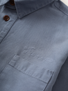 Service Works Canvas Script Popover Harbour Blue Gray Men’s Top Collared Outerwear Athens Kempt Menswear 