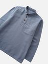 Service Works Canvas Script Popover Harbour Blue Gray Men’s Top Collared Outerwear Athens Kempt Menswear 