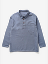 Service Works Canvas Script Popover Harbour Blue Gray Men’s Top Collared Outerwear Athens Kempt Menswear 