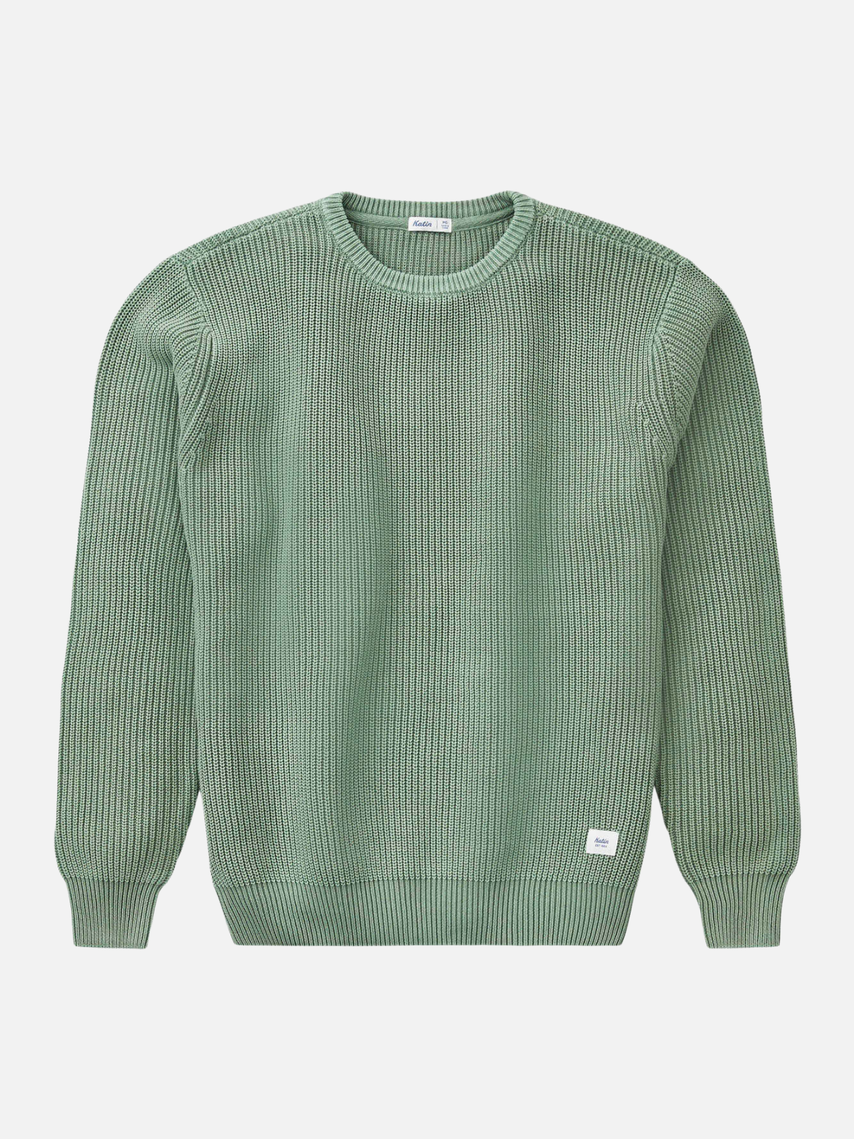 katin swell sweater hedge pale green 100% cotton shaker stitch crewneck kempt athens ga georgia men's clothing store downtown lumpkin street