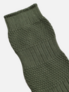 far afield textured horizontal stripe socks olive green crew length dress socks 100% organic cotton kempt athens ga georgia men's clothing store