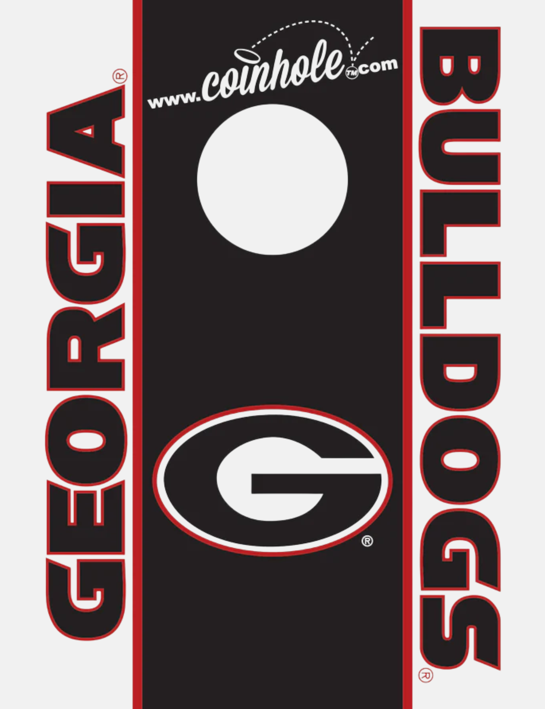 University of Georgia Coinhole Tabletop Game Set UGA Tailgate Tabletop Boardgame Gift For Husband Friends Dad Boyfriend Student Athens GA Georgia Kempt Menswear Store Near Me