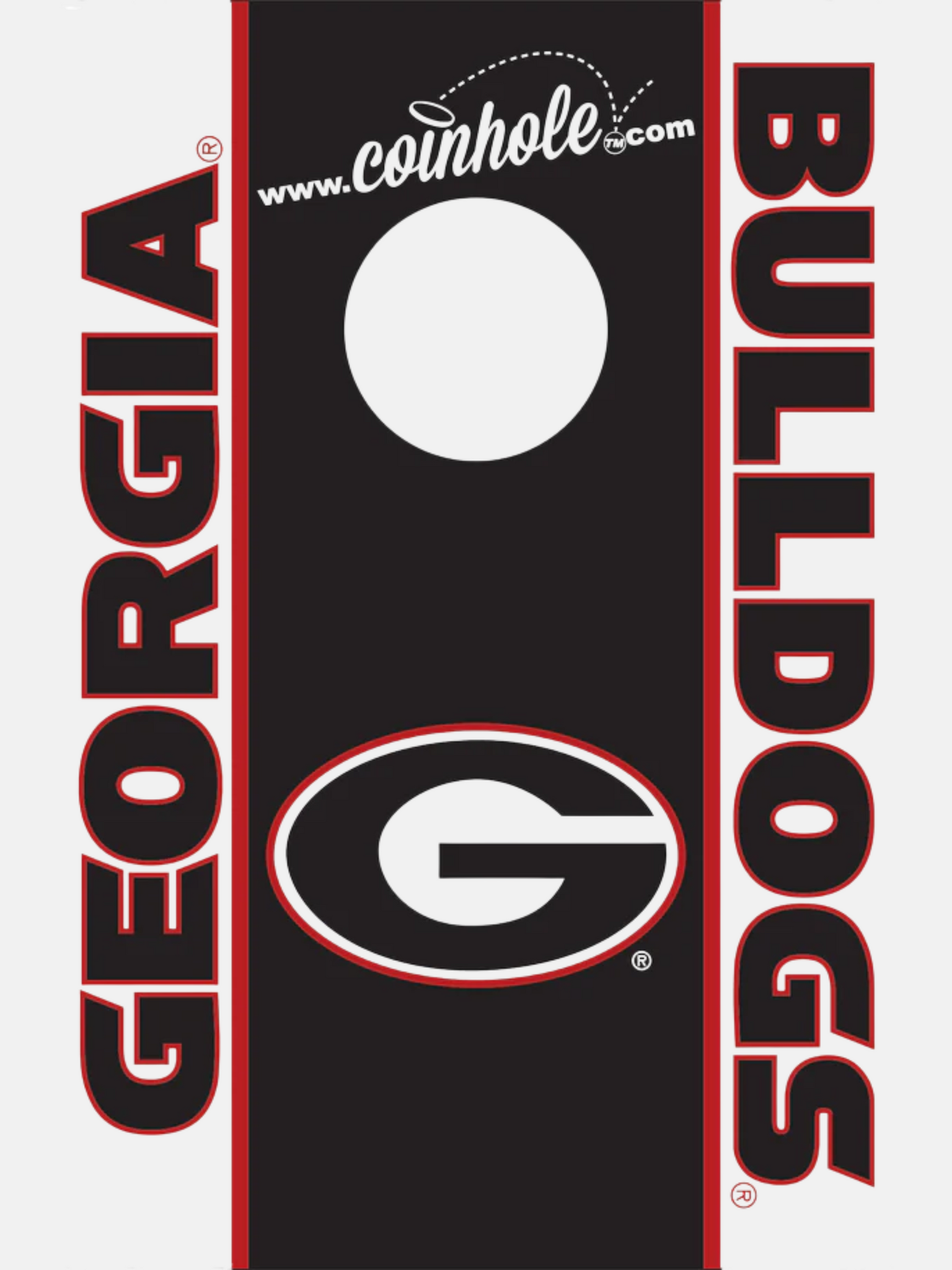 University of Georgia Coinhole Tabletop Game Set UGA Tailgate Tabletop Boardgame Gift For Husband Friends Dad Boyfriend Student Athens GA Georgia Kempt Menswear Store Near Me