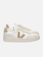 Veja V-90 Leather Sneaker White Taupe Fall Winter Men’s Women’s Shoes for Men Women Shoe Athens GA Georgia Kempt Menswear Store Near Me