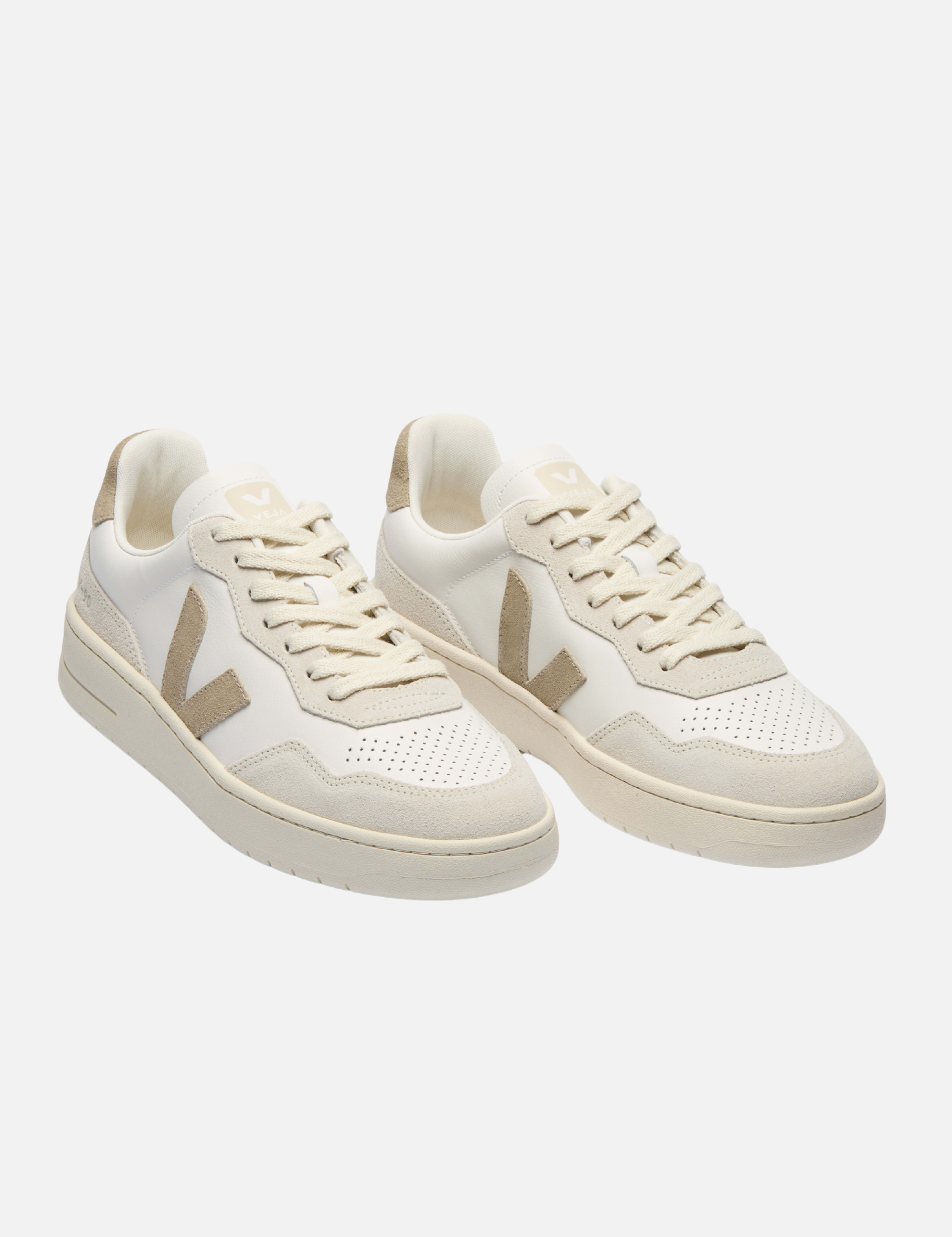 Veja V-90 Leather Sneaker White Taupe Fall Winter Men’s Women’s Shoes for Men Women Shoe Athens GA Georgia Kempt Menswear Store Near Me