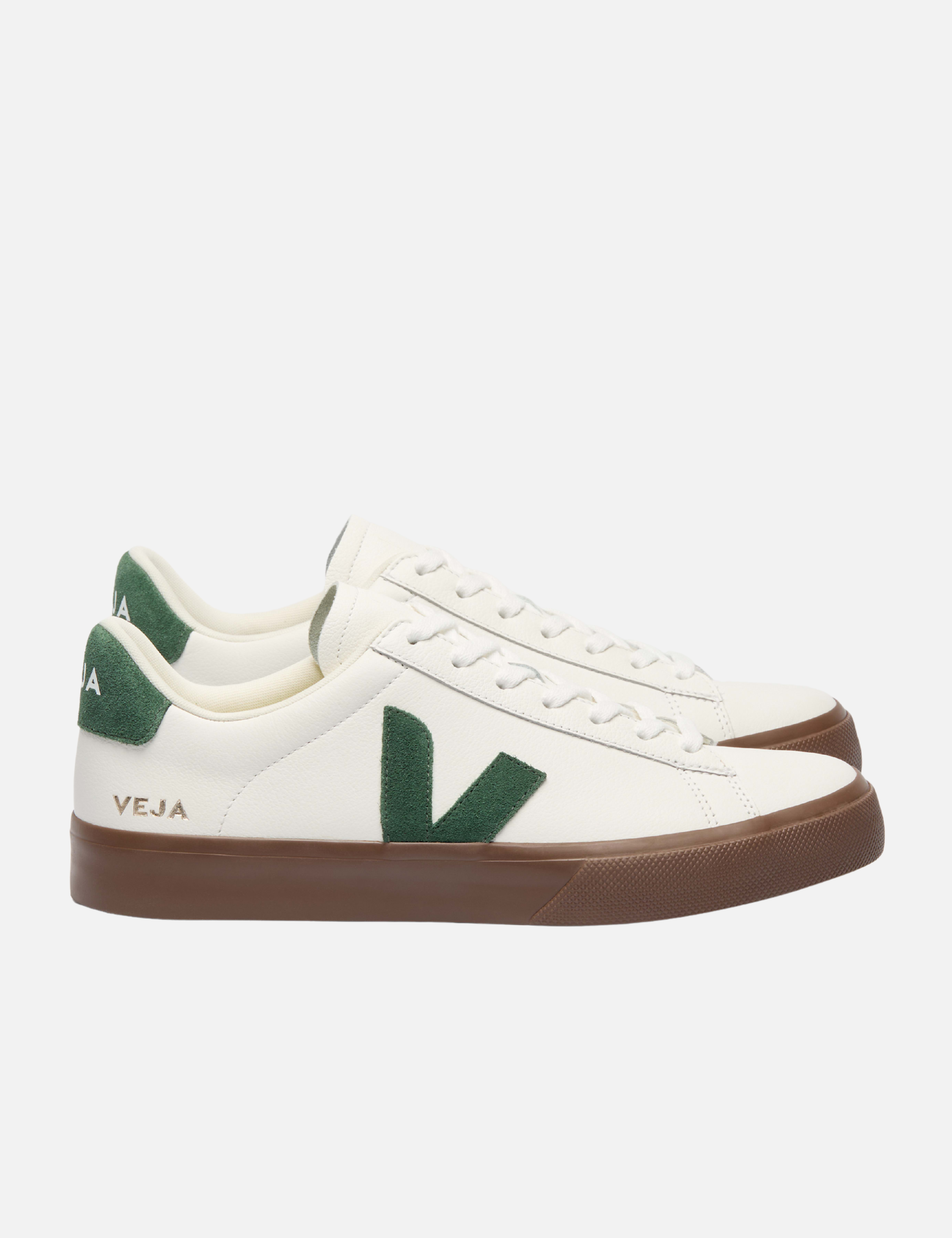 Veja Campo Leather Sneaker White Cyprus Green Bark Dark Sole Fall Winter Men’s Women’s Shoes for Men Women Shoe Athens GA Georgia Kempt Menswear Store Near Me