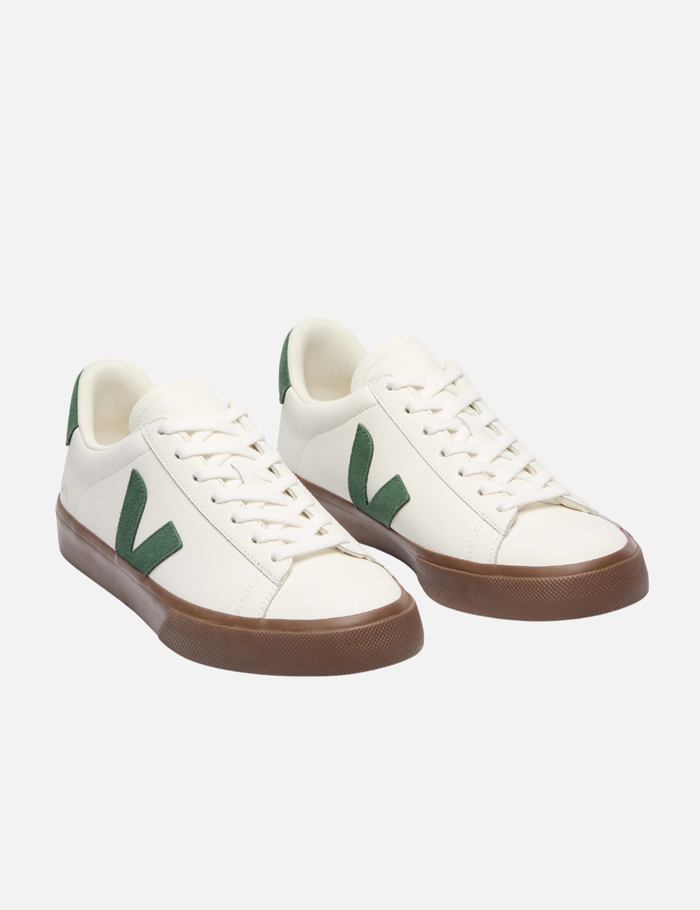 Veja Campo Leather Sneaker White Cyprus Green Bark Dark Sole Fall Winter Men’s Women’s Shoes for Men Women Shoe Athens GA Georgia Kempt Menswear Store Near Me