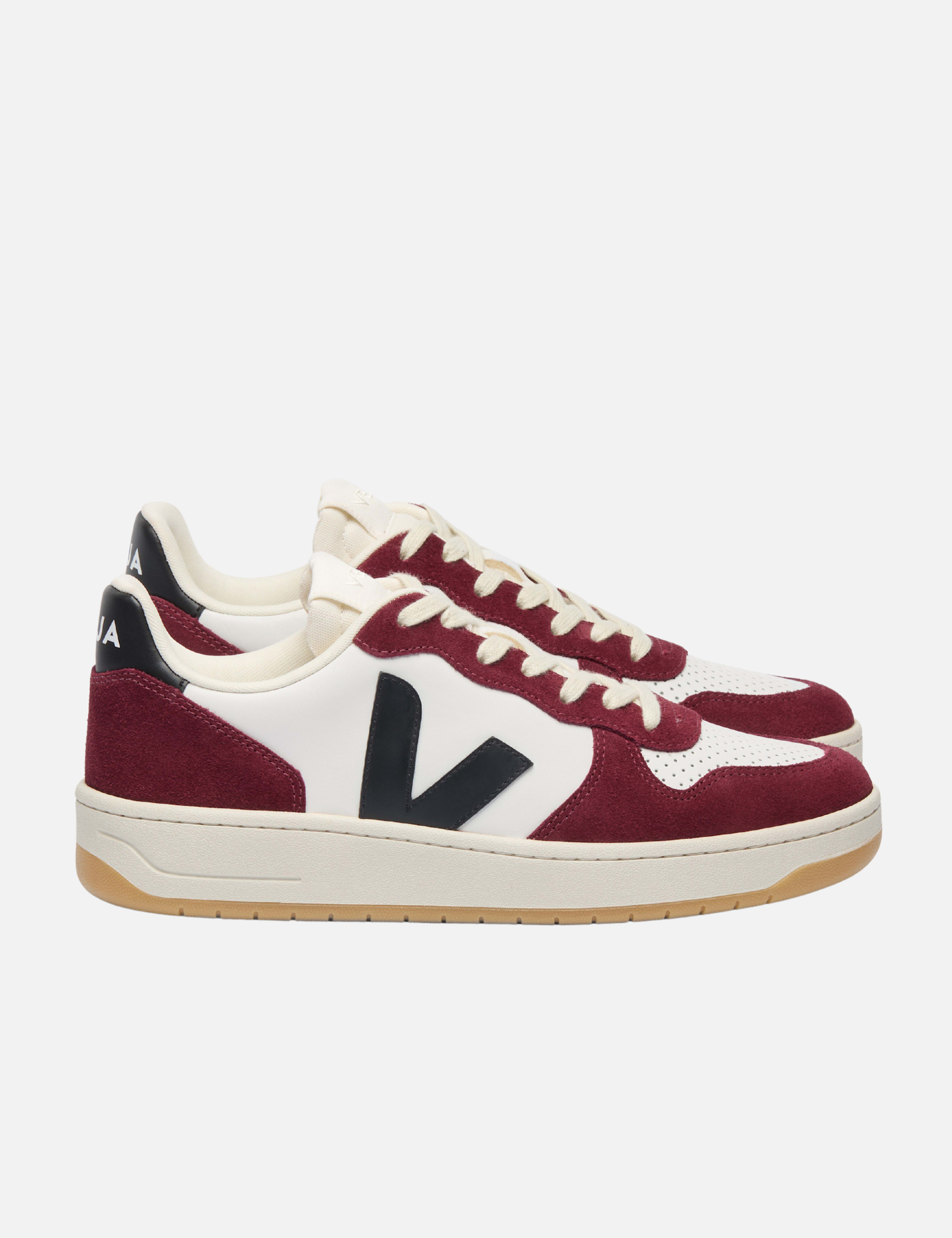 Veja V-10 Leather Sneaker White Black Amarante Red Burgundy Fall Winter Men’s Women’s Shoes for Men Women Shoe Athens GA Georgia Kempt Menswear Store Near Me