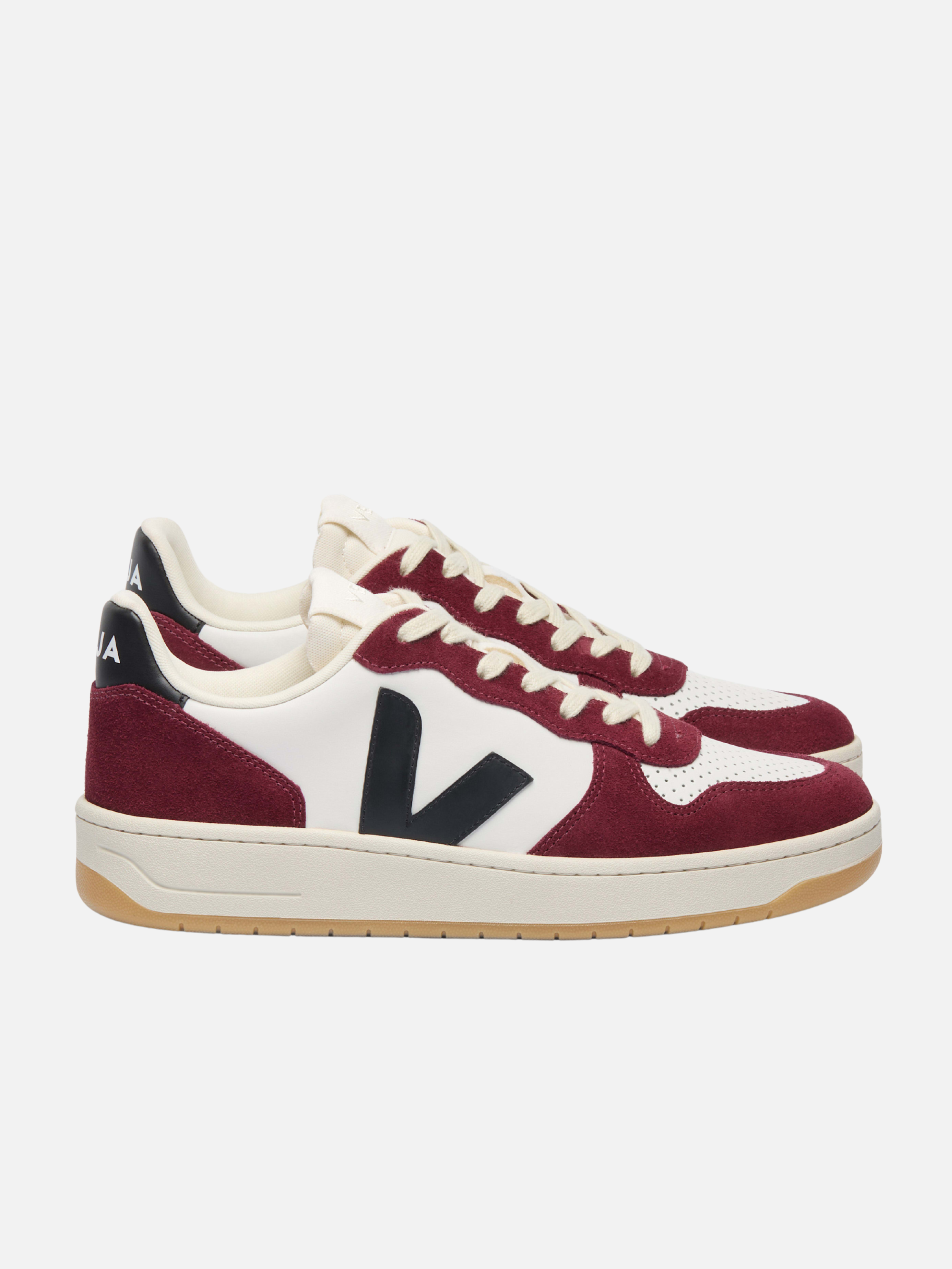 Veja V-10 Leather Sneaker White Black Amarante Red Burgundy Fall Winter Men’s Women’s Shoes for Men Women Shoe Athens GA Georgia Kempt Menswear Store Near Me