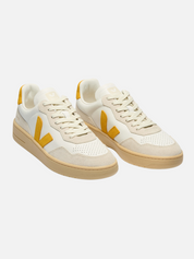 Veja V-90 Leather Sneaker White Toscane Natural Cream Yellow Men’s Footwear Shoes for Men Spring Summer Athens GA Kempt Menswear Store Near Me