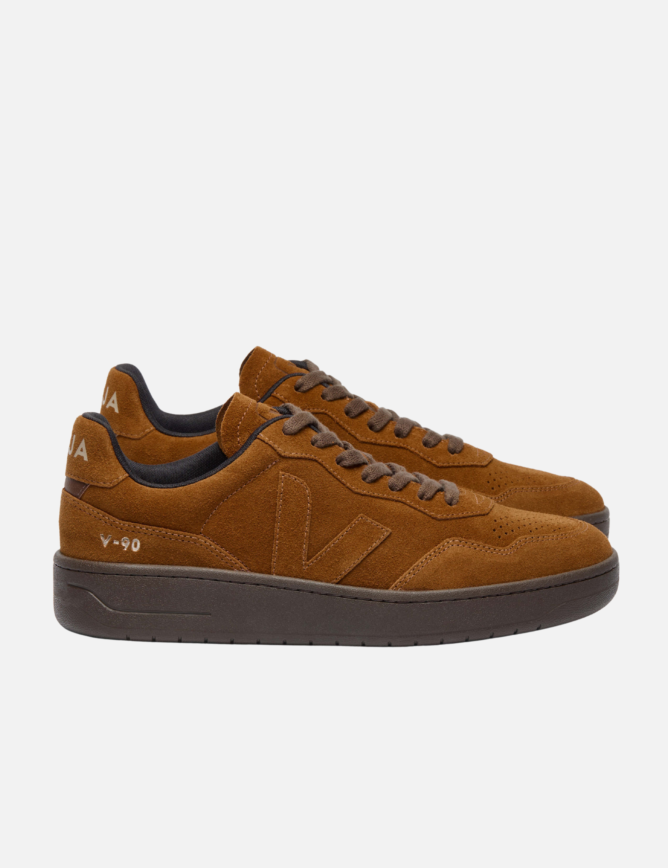 Veja V-90 Suede Sneaker Full Cognac Eagle Brown Dark Sole Fall Winter Men’s Women’s Shoes for Men Women Shoe Athens GA Georgia Kempt Menswear Store Near Me