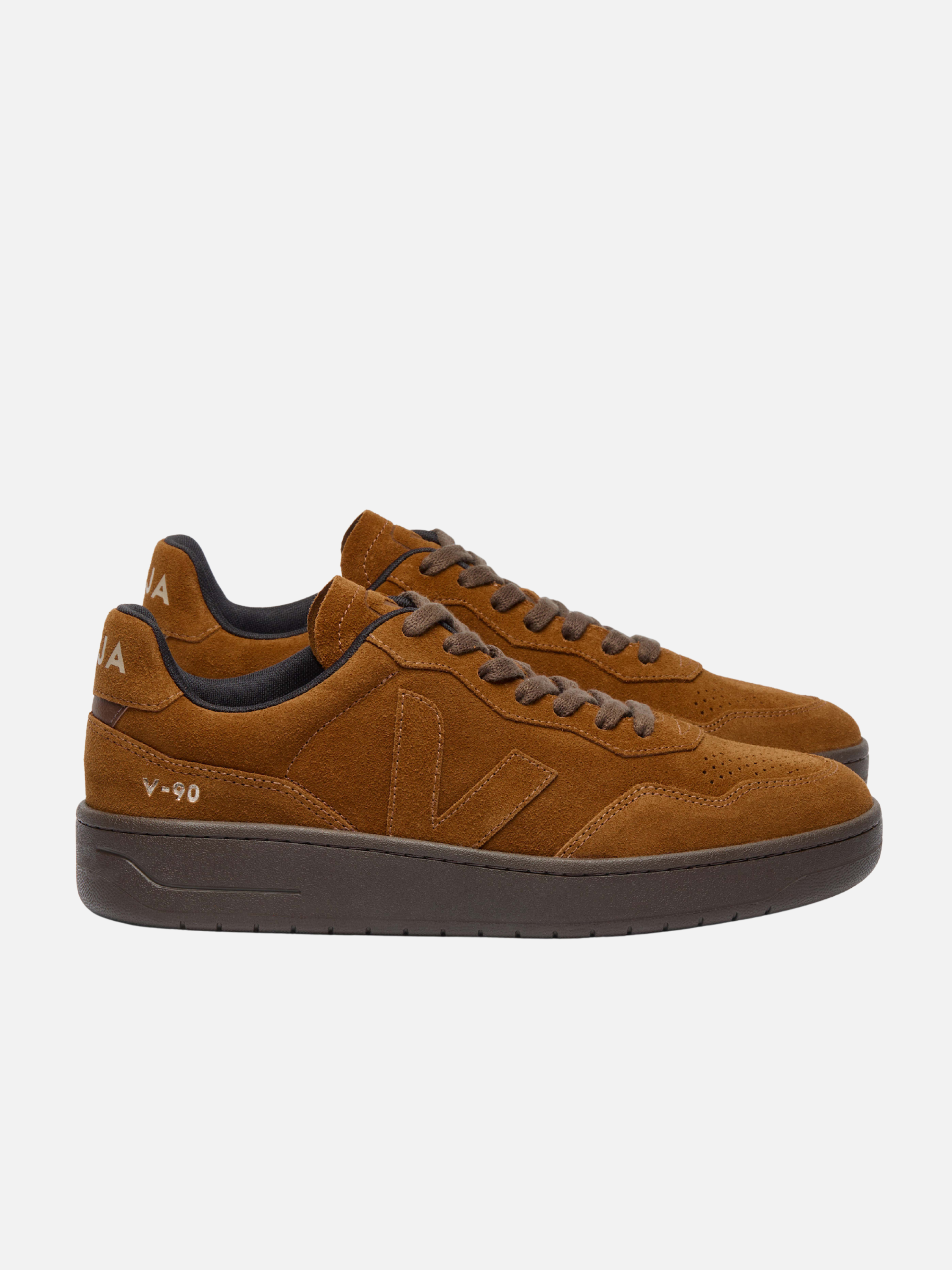 Veja V-90 Suede Sneaker Full Cognac Eagle Brown Dark Sole Fall Winter Men’s Women’s Shoes for Men Women Shoe Athens GA Georgia Kempt Menswear Store Near Me