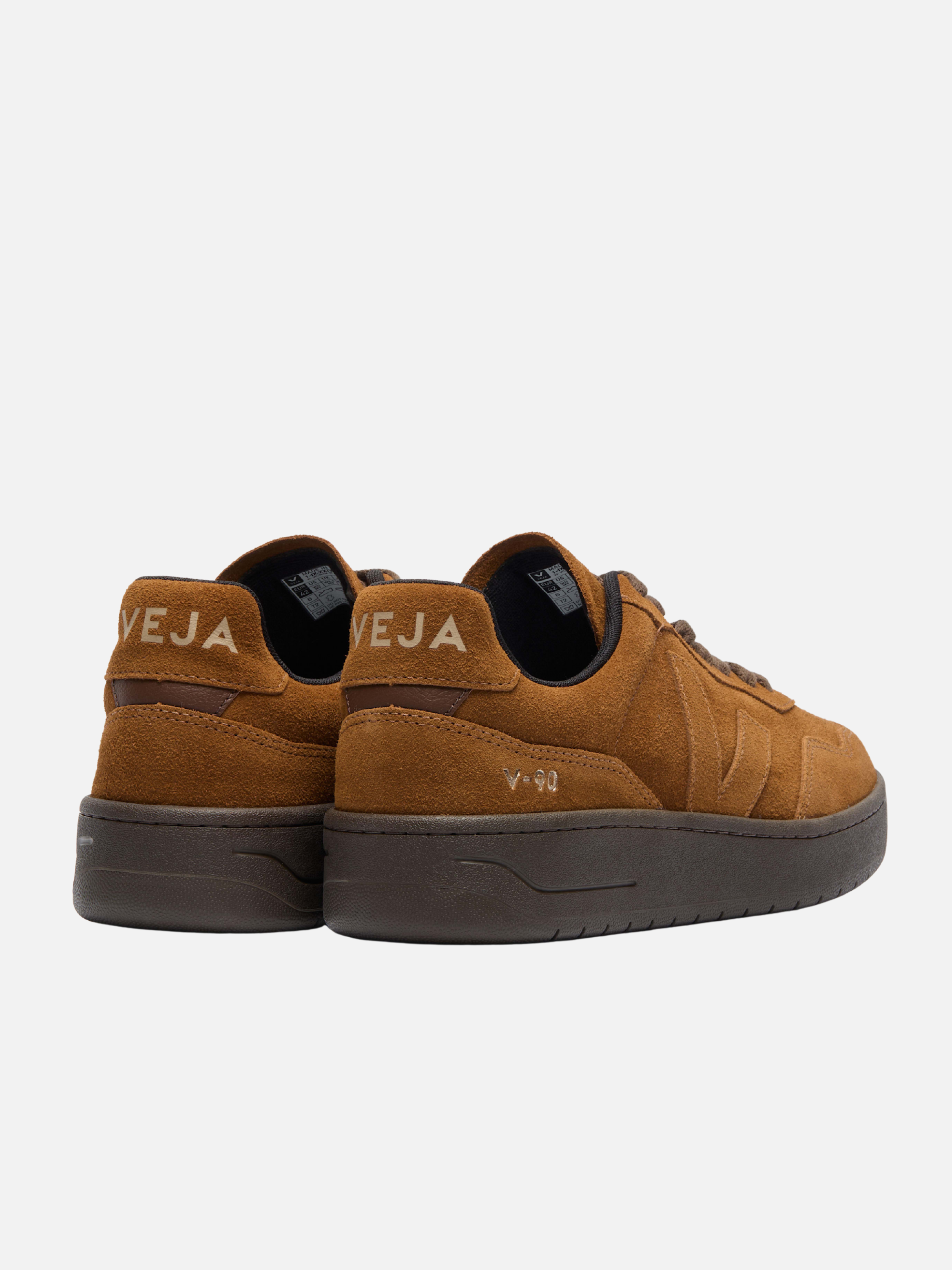 Veja V-90 Suede Sneaker Full Cognac Eagle Brown Dark Sole Fall Winter Men’s Women’s Shoes for Men Women Shoe Athens GA Georgia Kempt Menswear Store Near Me