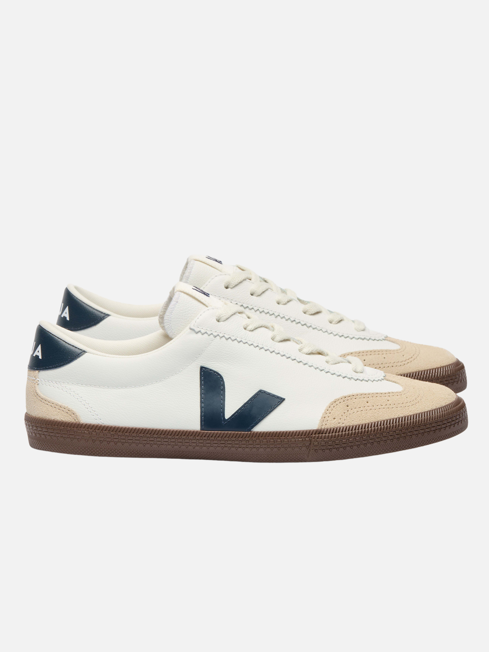 スニーカー VEJA VOLLEY SNEAKER Veja Volley Leather Sneaker - White Nautico Bark – Kempt