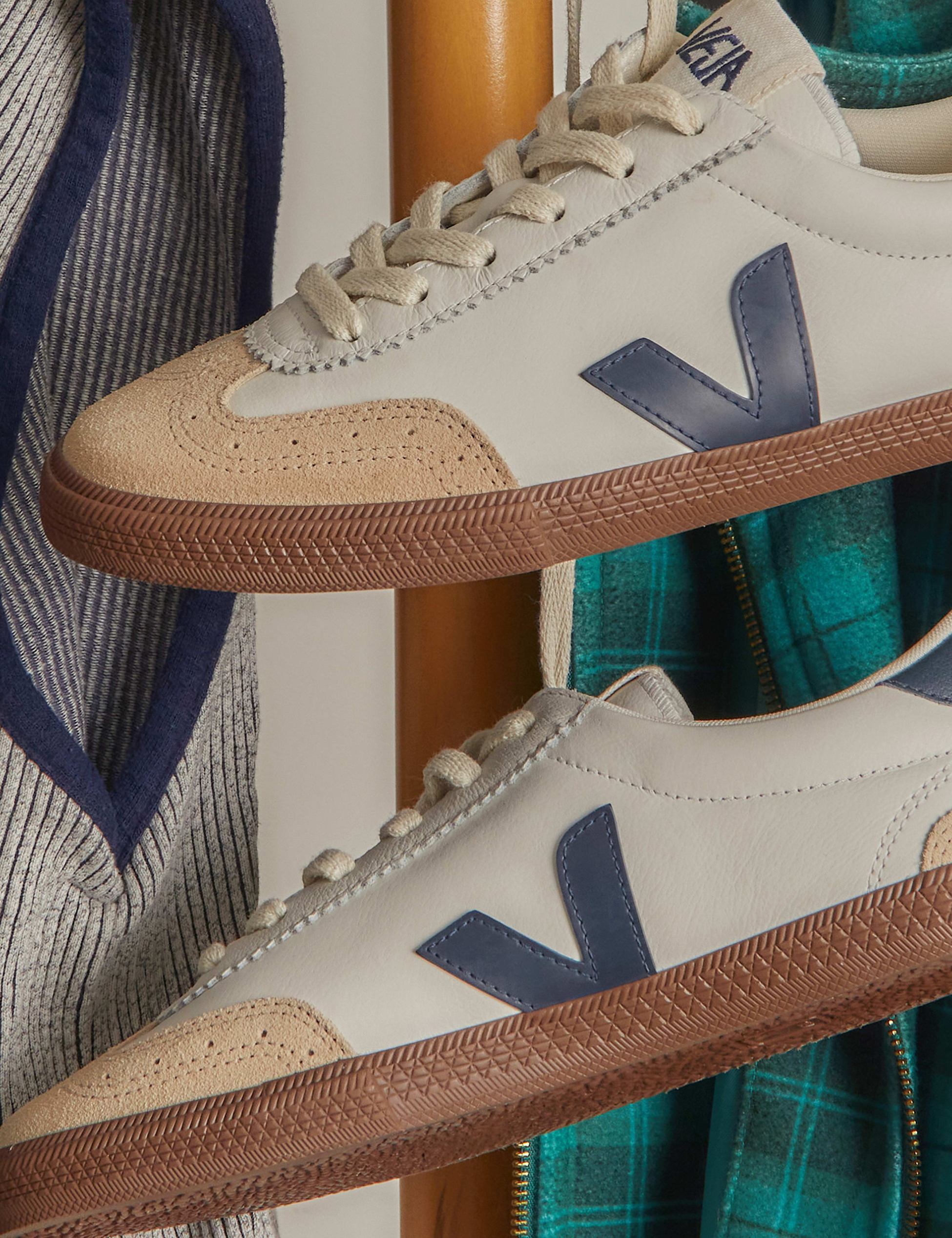 Veja Shoes Volley Leather Sneaker Men’s Footwear for Men White Nautico Bark Athens GA Georgia Kempt Menswear Store Near Me