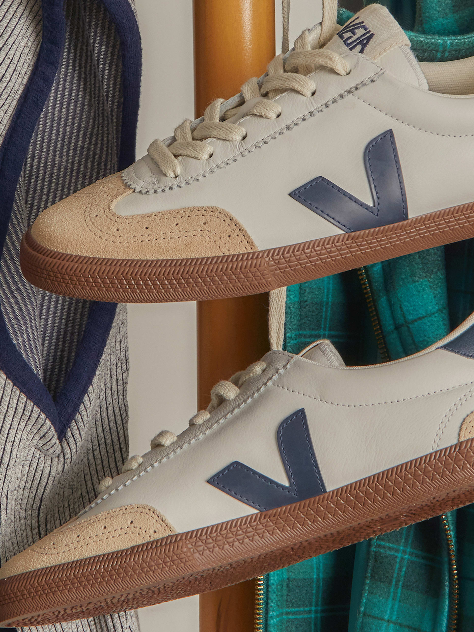 Veja Volley Leather Sneaker - White Nautico Bark – Kempt Veja Volley Leather Sneaker - White Nautico Bark – Kempt