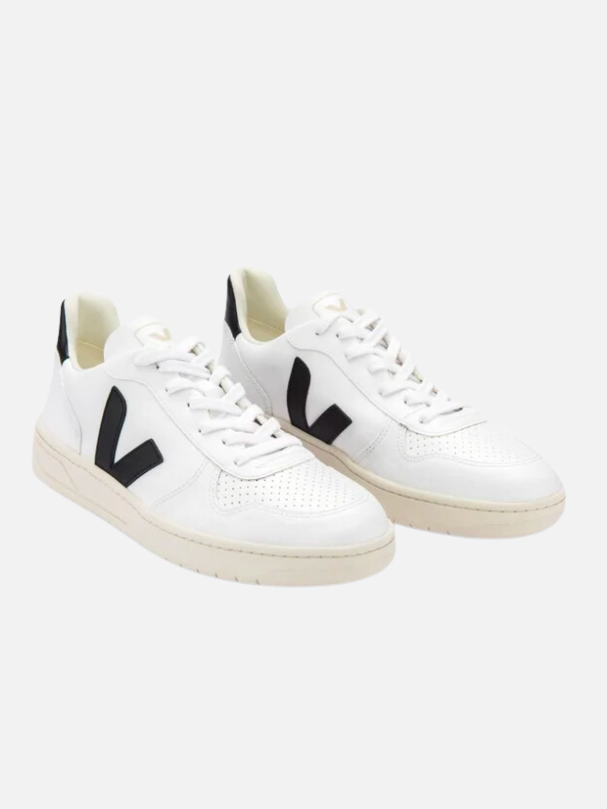 VEJA V-10 Leather Sneaker White Black Trainer Style White Leather Sneaker Kempt Athens Georgia Mens Shoes Store UGA