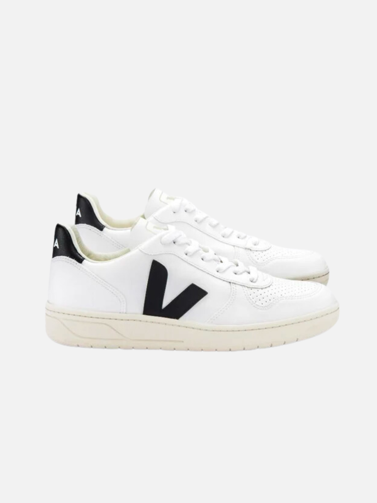 VEJA V-10 Leather Sneaker White Black Trainer Style White Leather Sneaker Kempt Athens Georgia Mens Shoes Store UGA