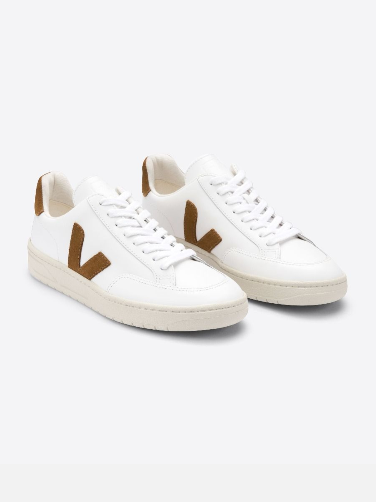 Veja V12 Sneaker Extra White Camel Mustard Leather Suede Kempt Mens Clothing Athens GA UGA