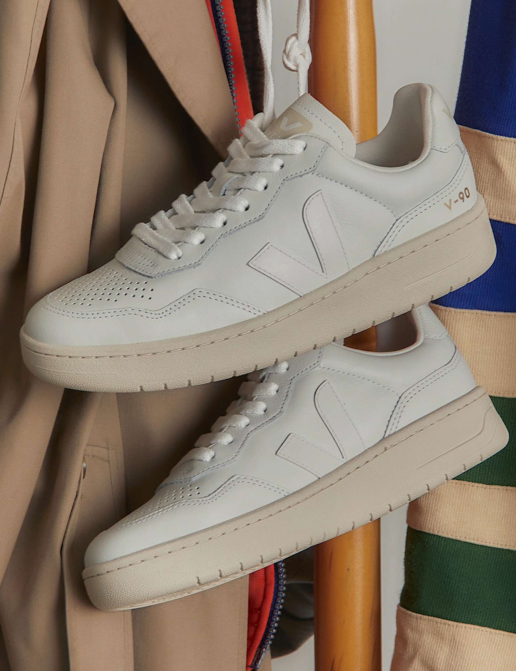 Veja V-90 Leather Sneaker Extra White Unisex Shoe Athens GA Georgia Kempt Menswear Store Near Me