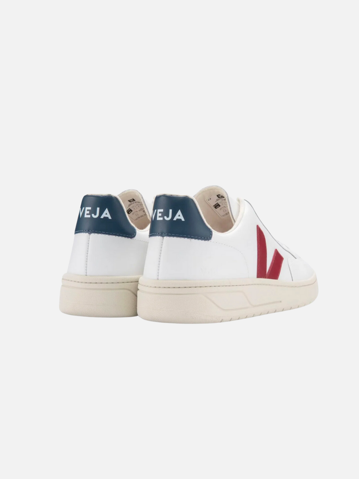 VEJA V-12 Leather Sneaker Extra White Marsala Nautico Navy Maroon Trainer Style White Leather Sneaker Kempt Athens Georgia Mens Shoes Store UGA