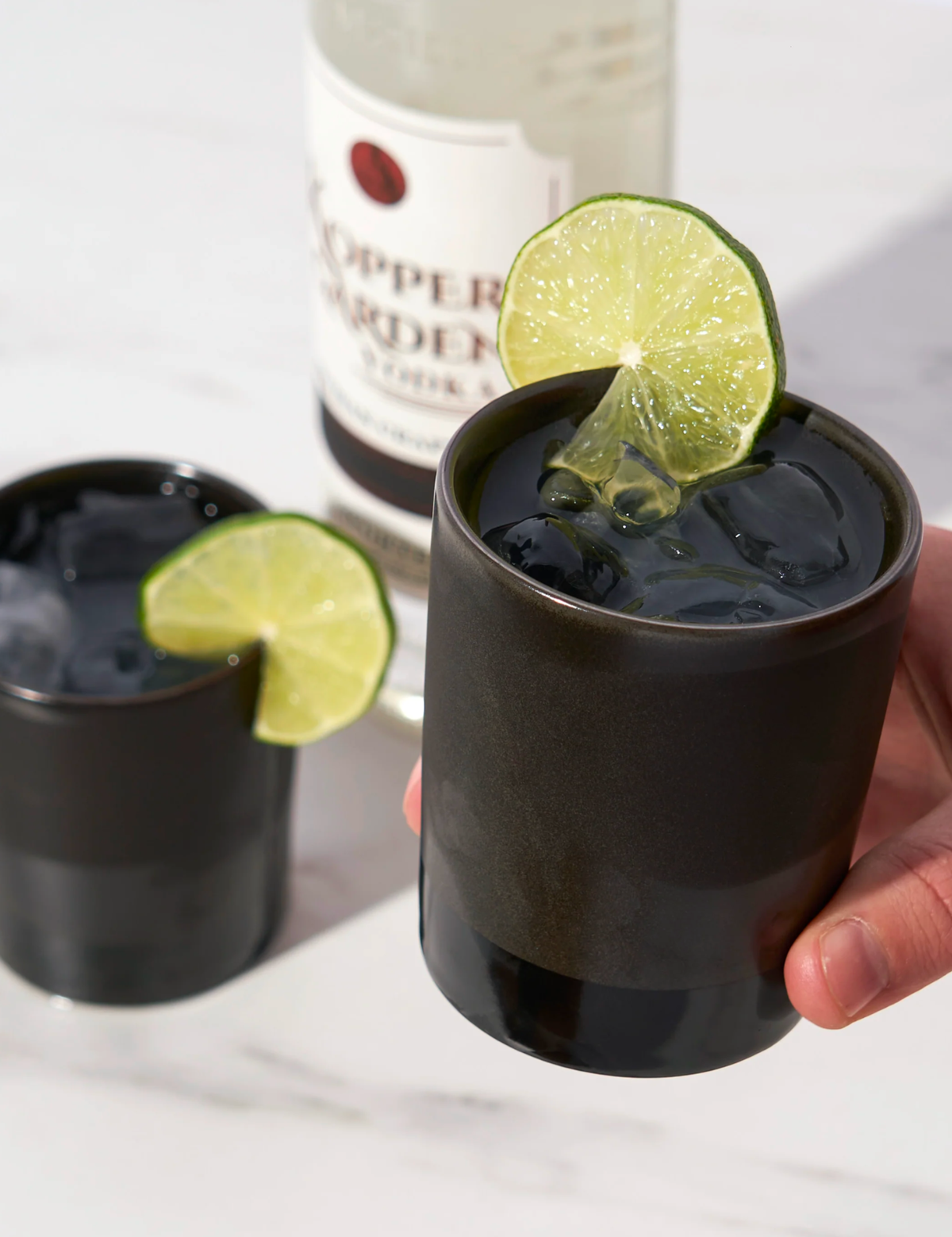viski black stoneware ceramic tumblers perfect for hotty toddies, margaritas, negronis, etc. - kempt athens ga georgia men's clothing store bar tools