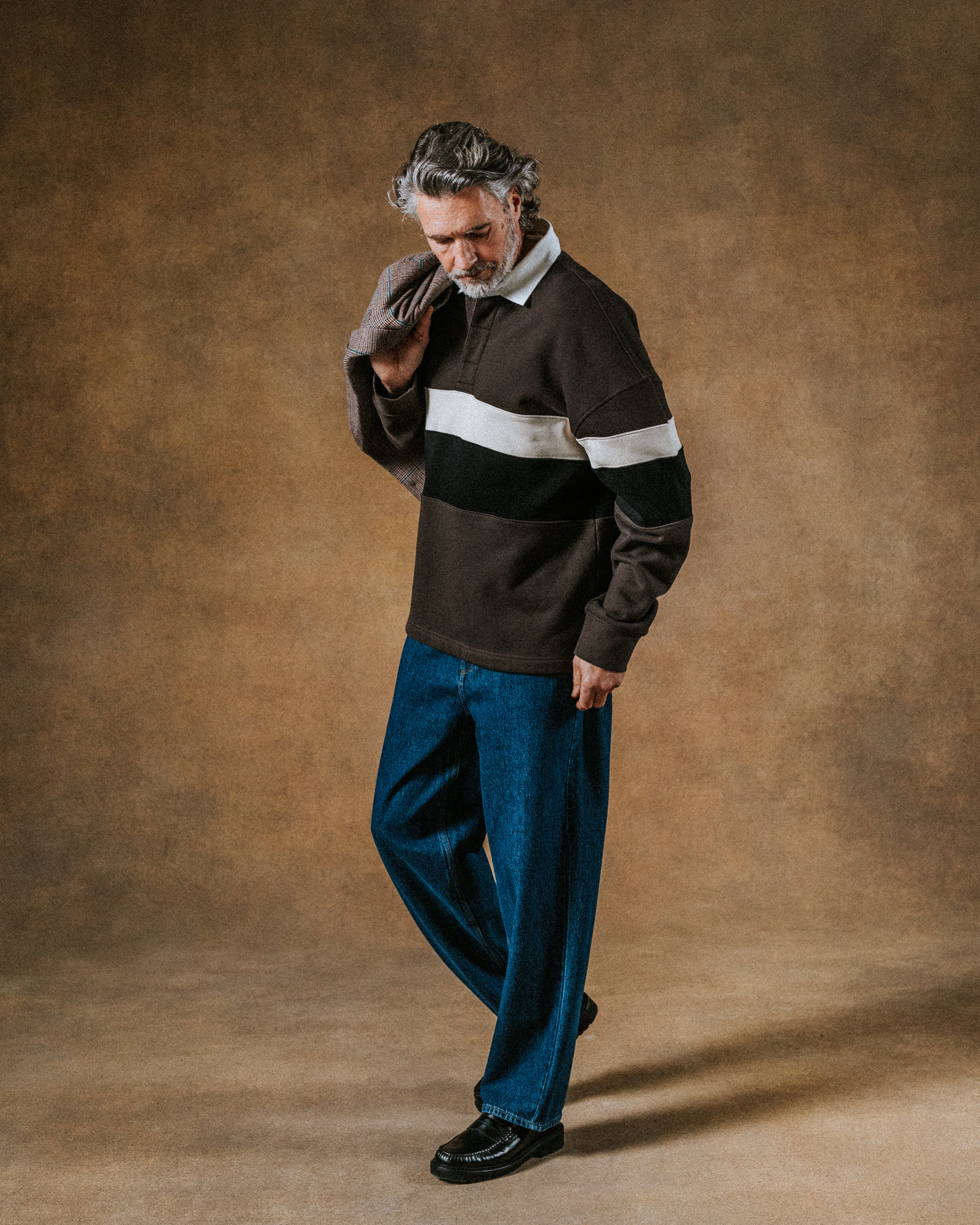 Wax Rowhill Rugby Shirt - Brown/Black