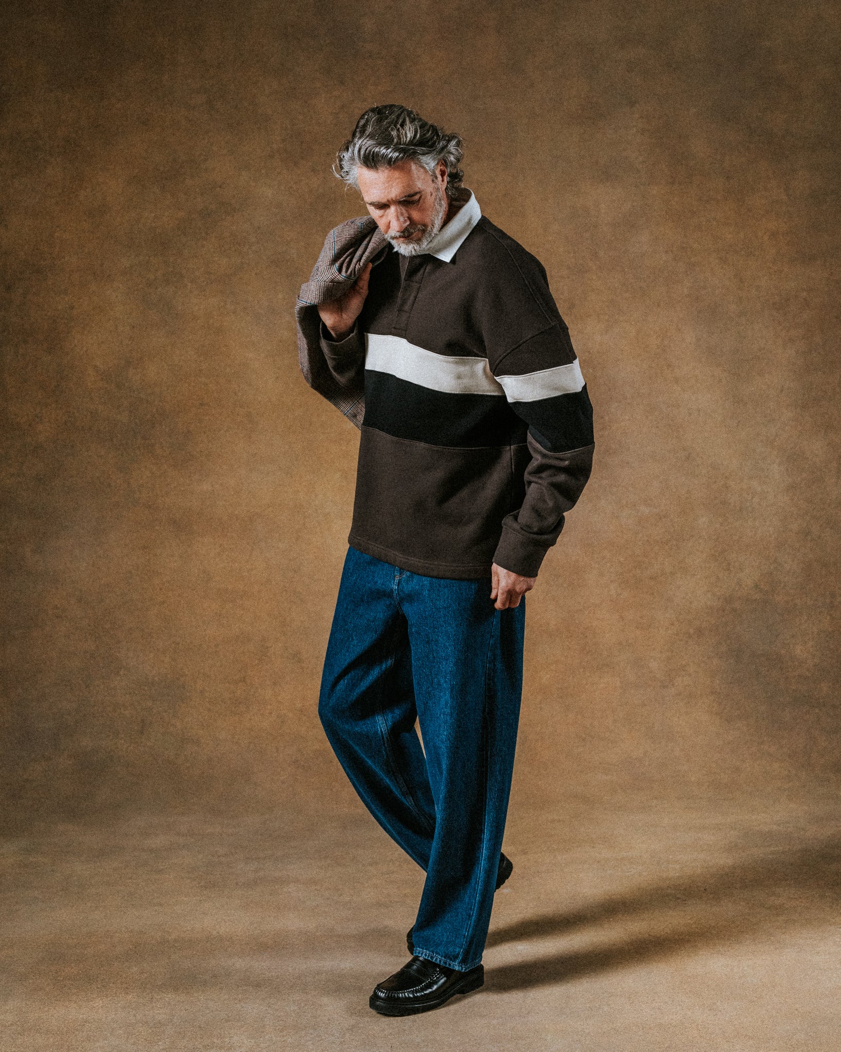 Wax Rowhill Rugby Shirt - Brown/Black