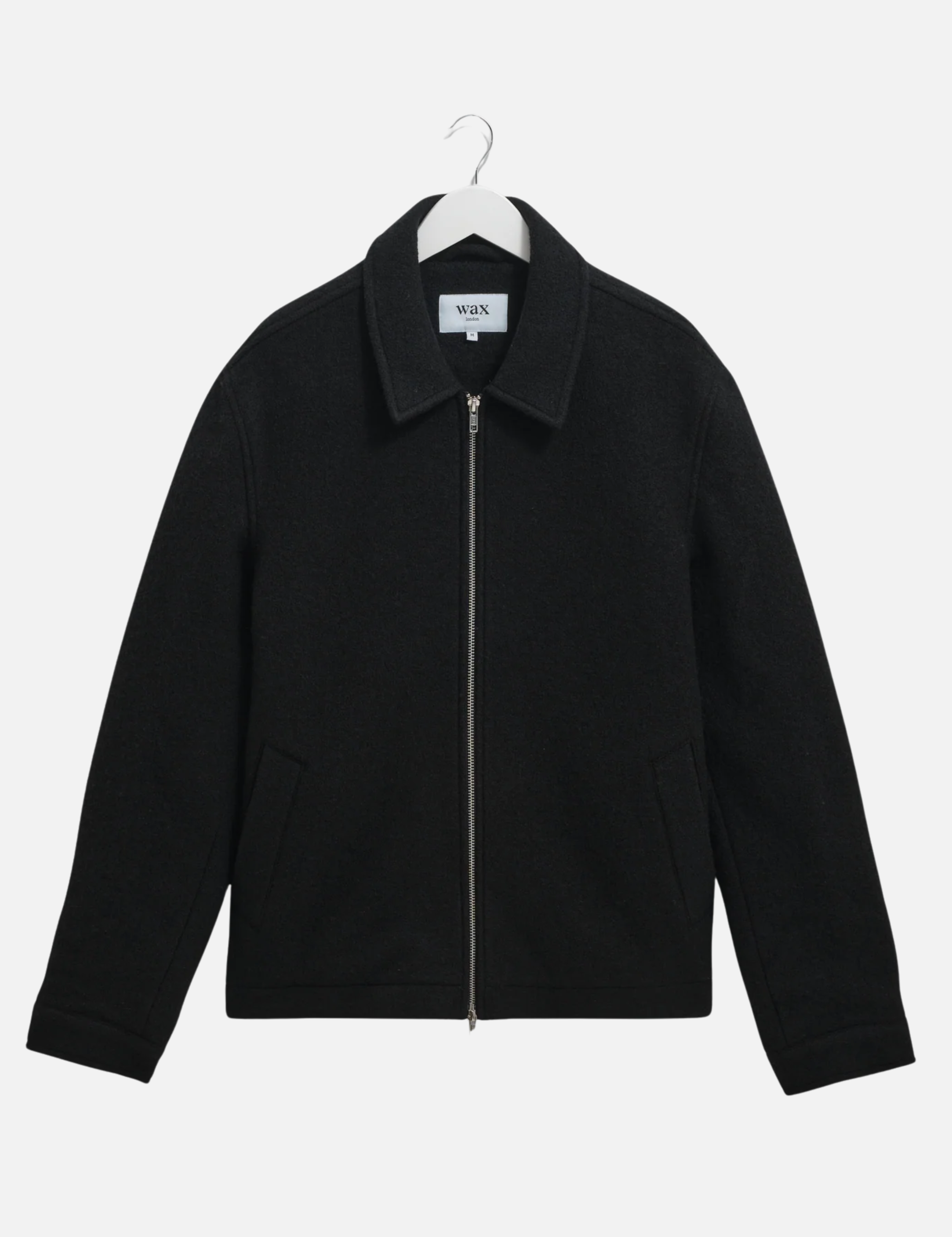 Wax London Eldon Jacket Boiled Wool Midnight Black Zip Up Collared Men’s Outerwear Tops for Men Winter Fall Athens GA Georgia Kempt Menswear Store Near Me