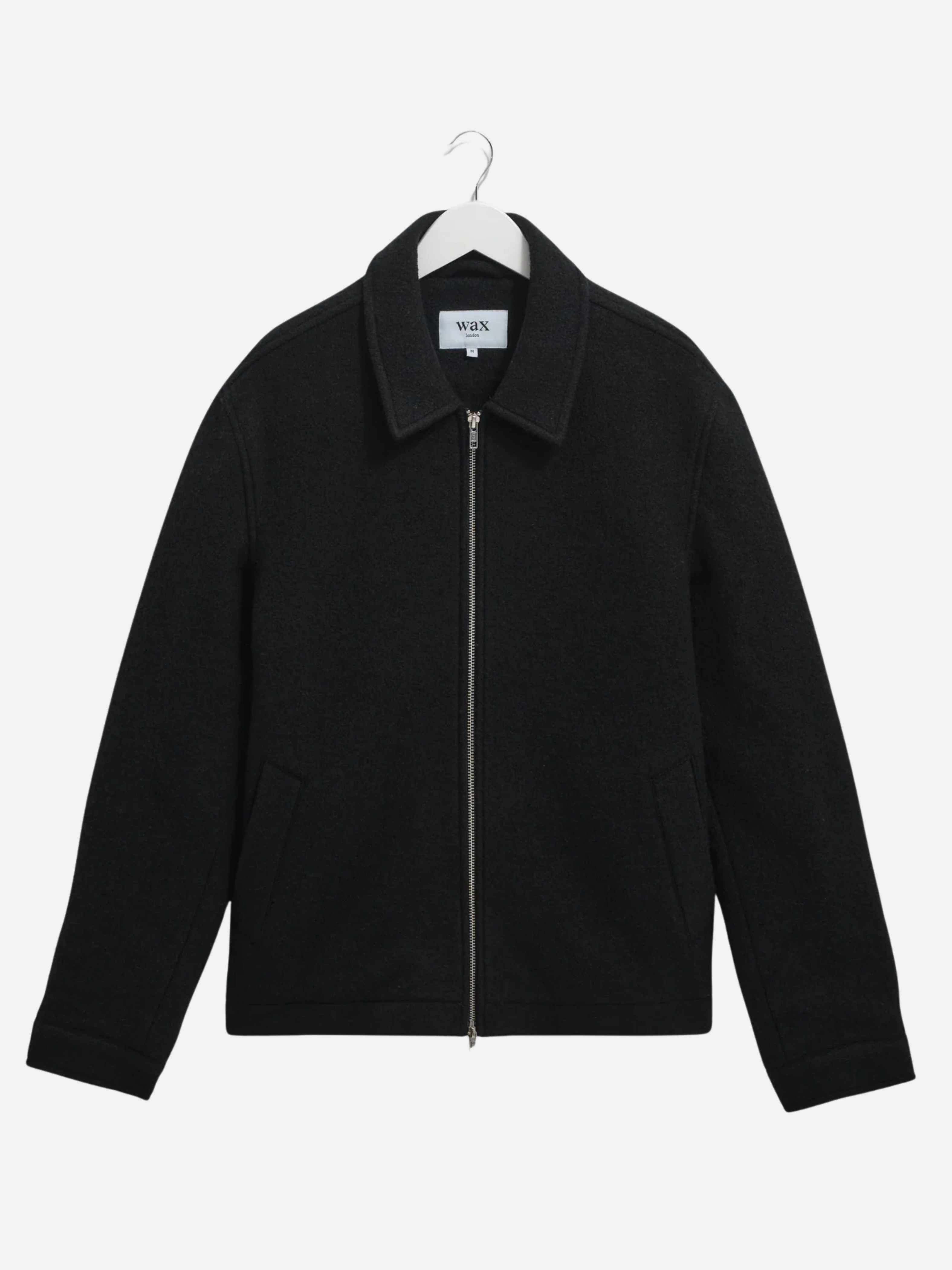Wax London Eldon Jacket Boiled Wool Midnight Black Zip Up Collared Men’s Outerwear Tops for Men Winter Fall Athens GA Georgia Kempt Menswear Store Near Me