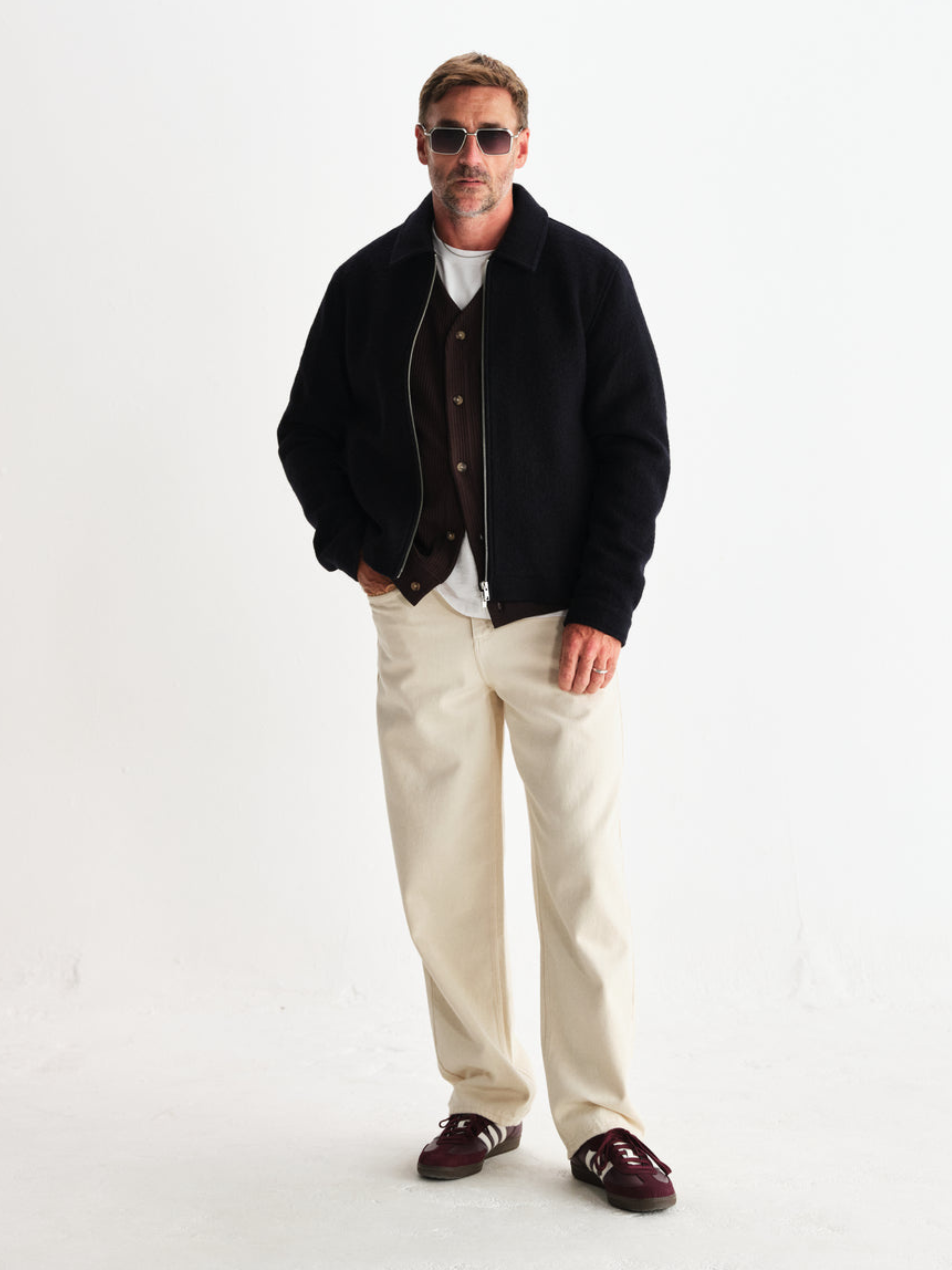 Wax London Eldon Jacket Boiled Wool Midnight Black Zip Up Collared Men’s Outerwear Tops for Men Winter Fall Athens GA Georgia Kempt Menswear Store Near Me