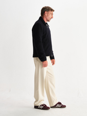 Wax London Eldon Jacket Boiled Wool Midnight Black Zip Up Collared Men’s Outerwear Tops for Men Winter Fall Athens GA Georgia Kempt Menswear Store Near Me