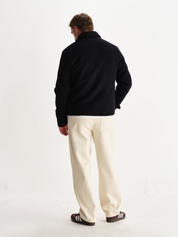 Wax London Eldon Jacket Boiled Wool Midnight Black Zip Up Collared Men’s Outerwear Tops for Men Winter Fall Athens GA Georgia Kempt Menswear Store Near Me