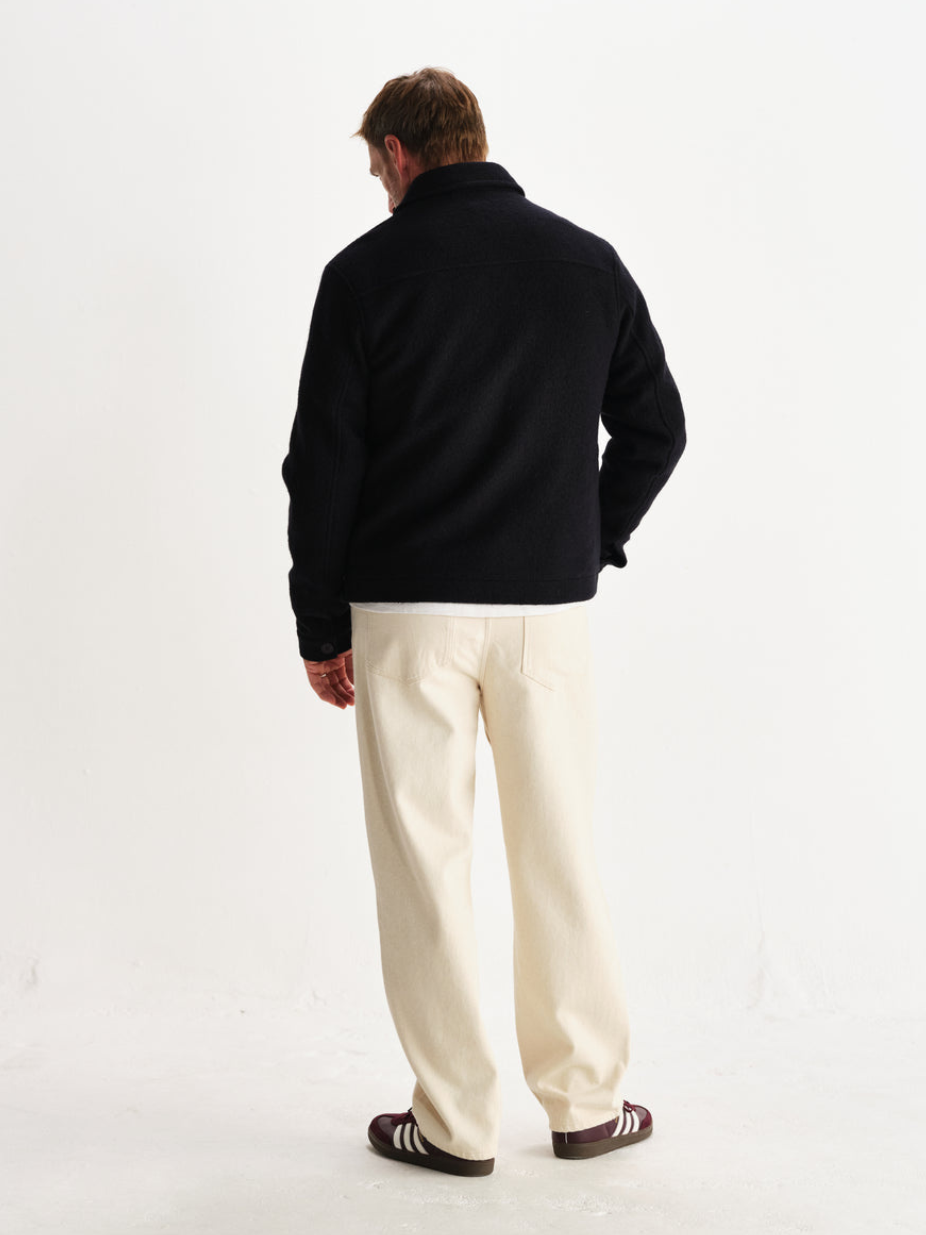 Wax London Eldon Jacket Boiled Wool Midnight Black Zip Up Collared Men’s Outerwear Tops for Men Winter Fall Athens GA Georgia Kempt Menswear Store Near Me