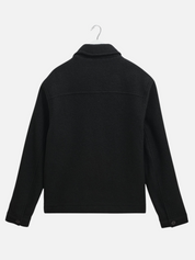 Wax London Eldon Jacket Boiled Wool Midnight Black Zip Up Collared Men’s Outerwear Tops for Men Winter Fall Athens GA Georgia Kempt Menswear Store Near Me