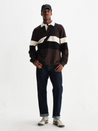 Wax London Rowhill Rugby Shirt Brown Black Stripe Stripes Striped Polo LS Long Sleeve Fall Winter Men’s Top Tops for Men Athens GA Georgia Kempt Menswear Store Near Me