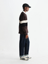 Wax London Rowhill Rugby Shirt Brown Black Stripe Stripes Striped Polo LS Long Sleeve Fall Winter Men’s Top Tops for Men Athens GA Georgia Kempt Menswear Store Near Me