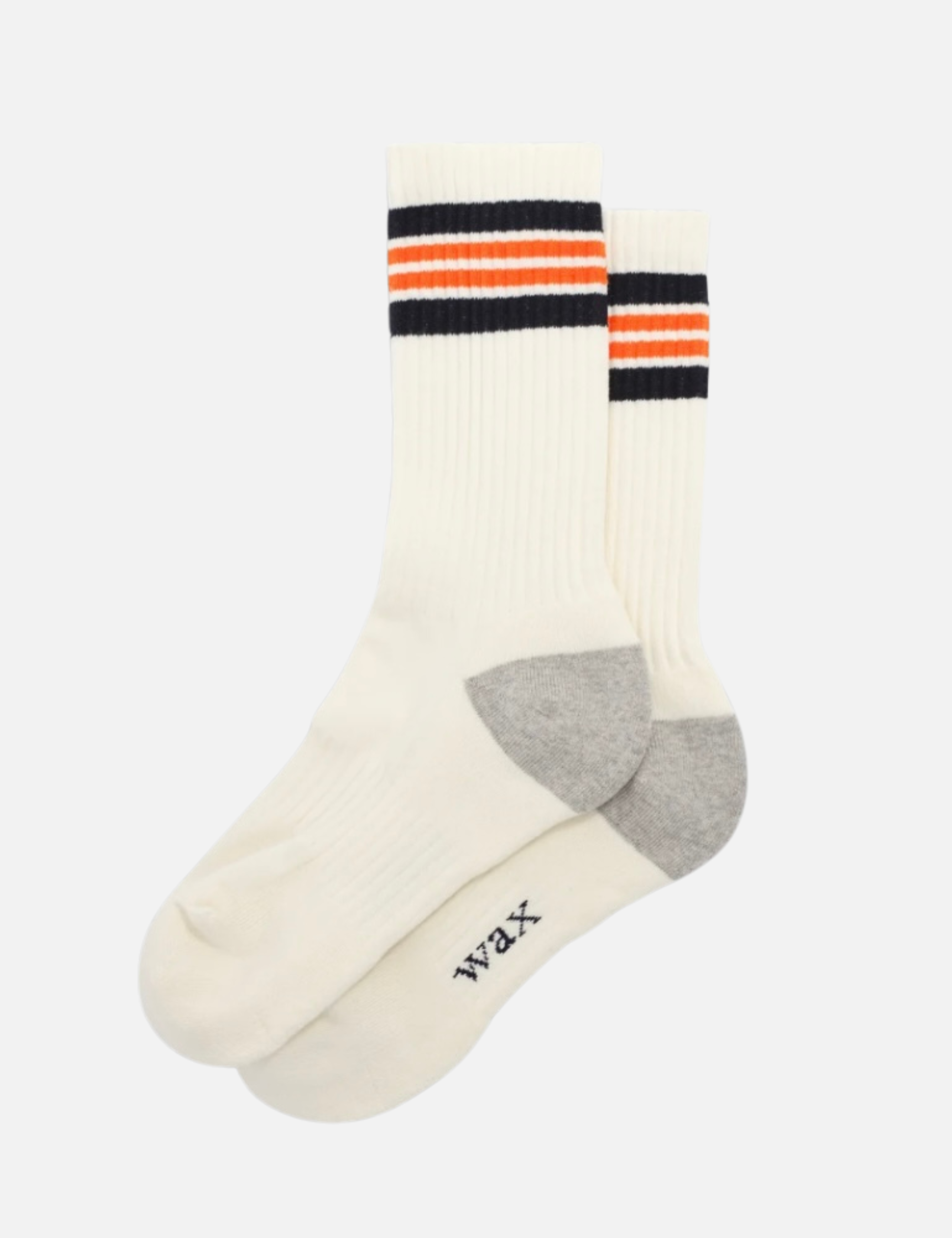 Wax London Thorpe Sport Sock Ecru Orange Black Gray Preppy Stripe Stripes Striped Pattern Tall Socks Accessories for Men Men’s Socks Athens GA Georgia Kempt Menswear Store Near Me