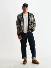 Wax London Walker Cardigan Diamond Bubble Knit Knitted Men’s Tops for Men Fall Winter LS Long Sleeve Layer Athens GA Georgia Kempt Menswear Store Near Me