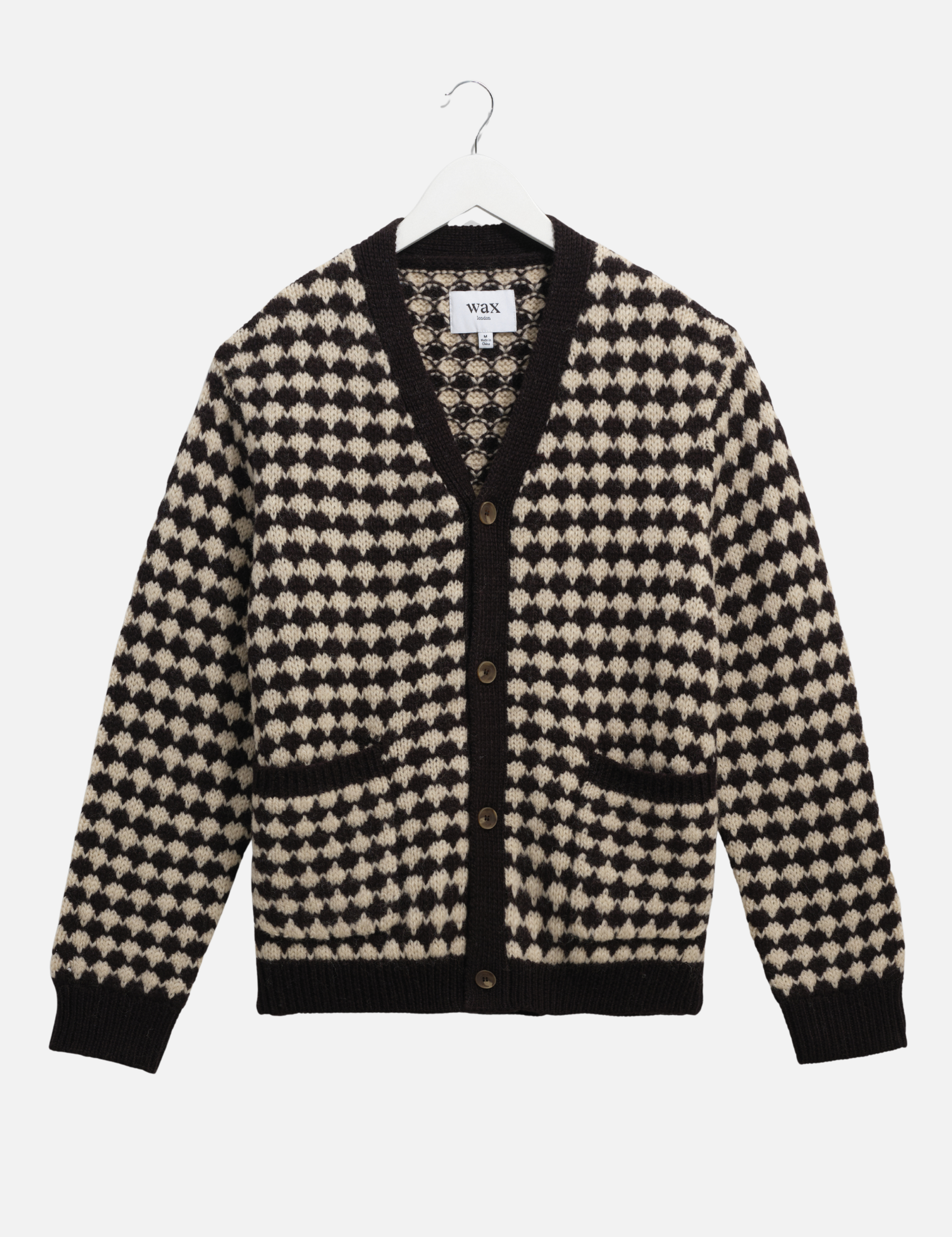 Wax London Walker Cardigan Diamond Bubble Knit Knitted Men’s Tops for Men Fall Winter LS Long Sleeve Layer Athens GA Georgia Kempt Menswear Store Near Me