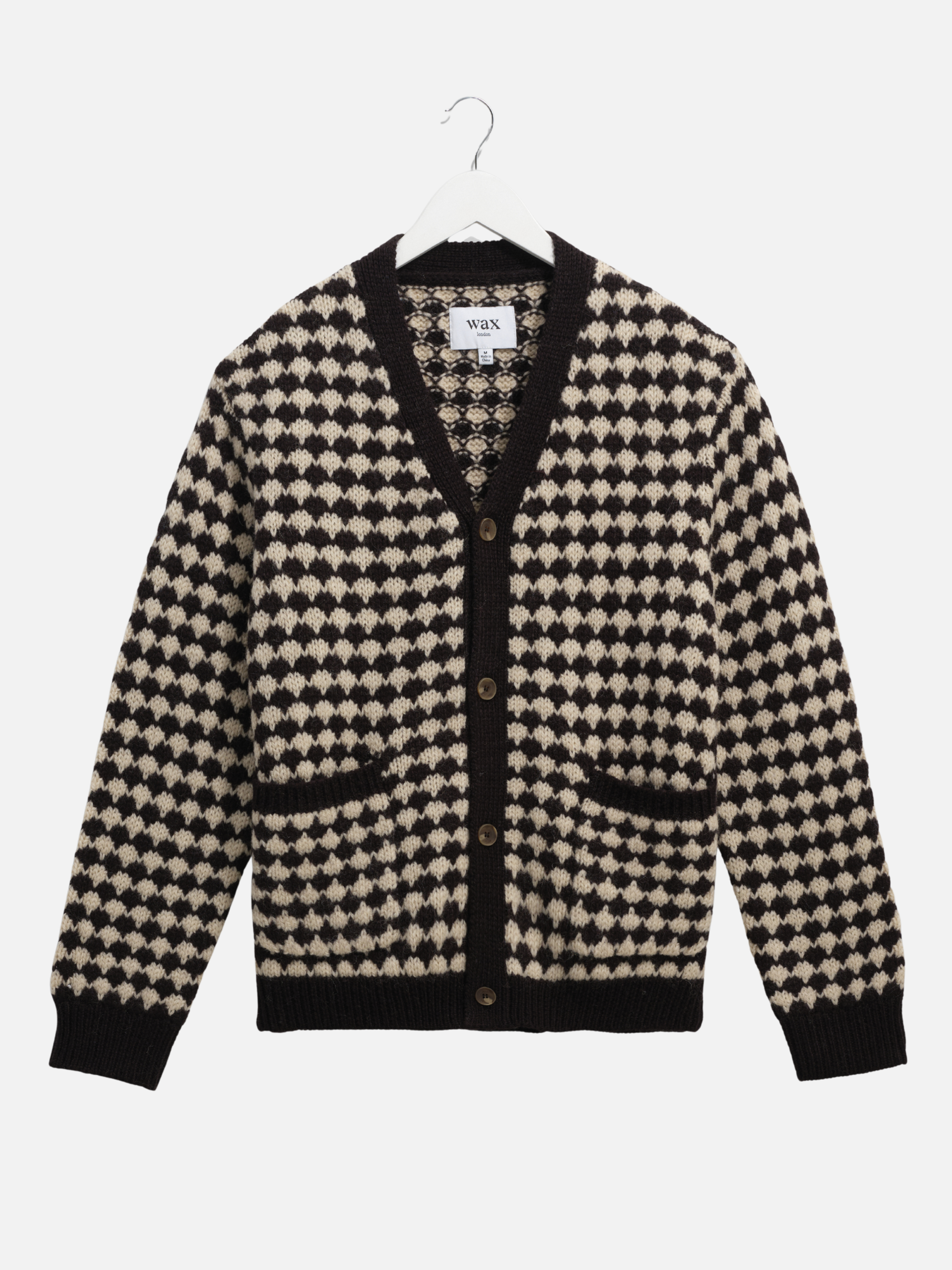 Wax London Walker Cardigan Diamond Bubble Knit Knitted Men’s Tops for Men Fall Winter LS Long Sleeve Layer Athens GA Georgia Kempt Menswear Store Near Me