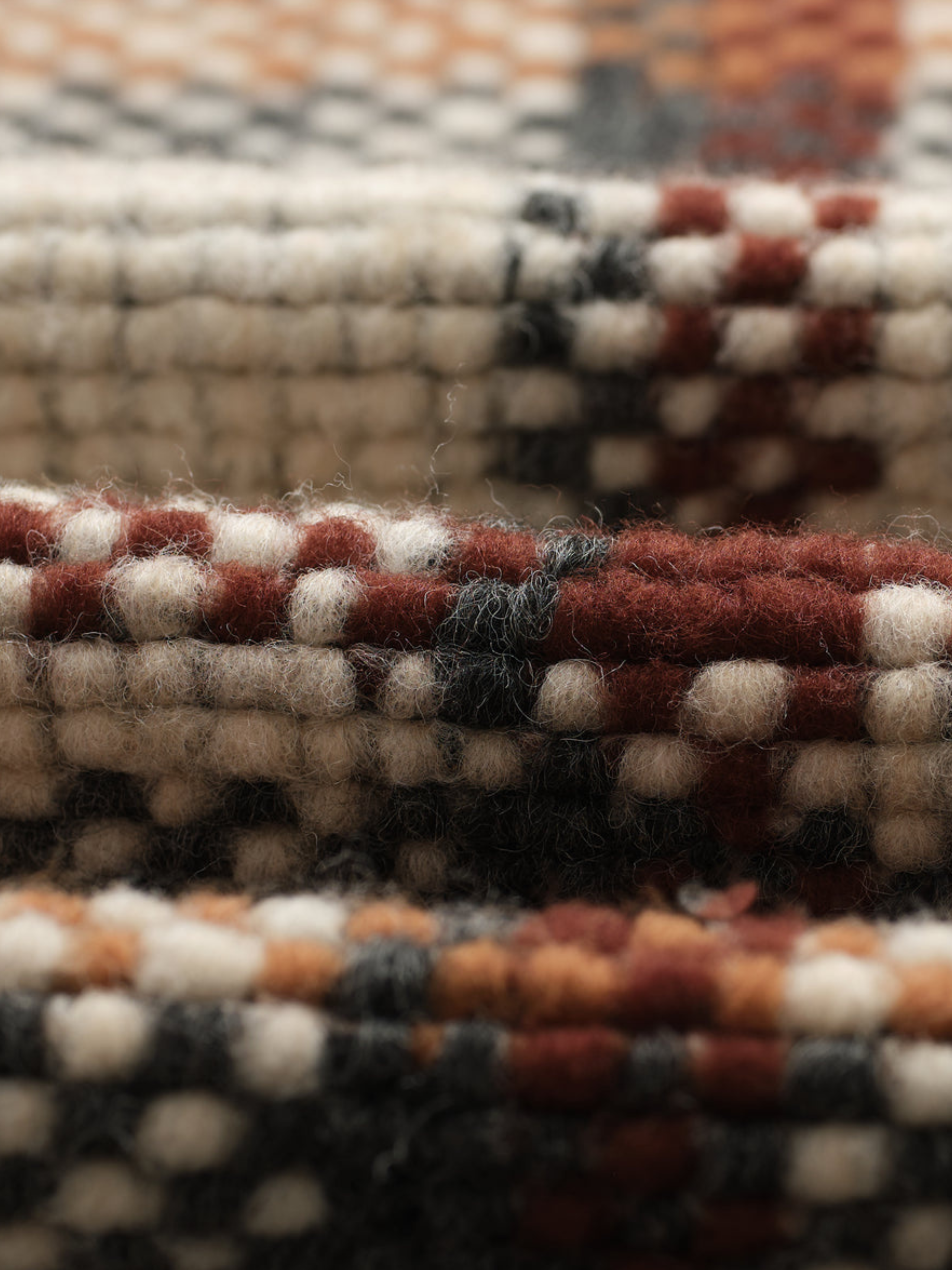 Wax London Whiting Overshirt Wool Blend Bobble Textured Collared LS Long Sleeve Top for Men Outerwear Tops Ecru Multi Brown Orange Taupe Plaid Pattern Fall Winter	Athens GA Georgia Kempt Menswear Store Near Me