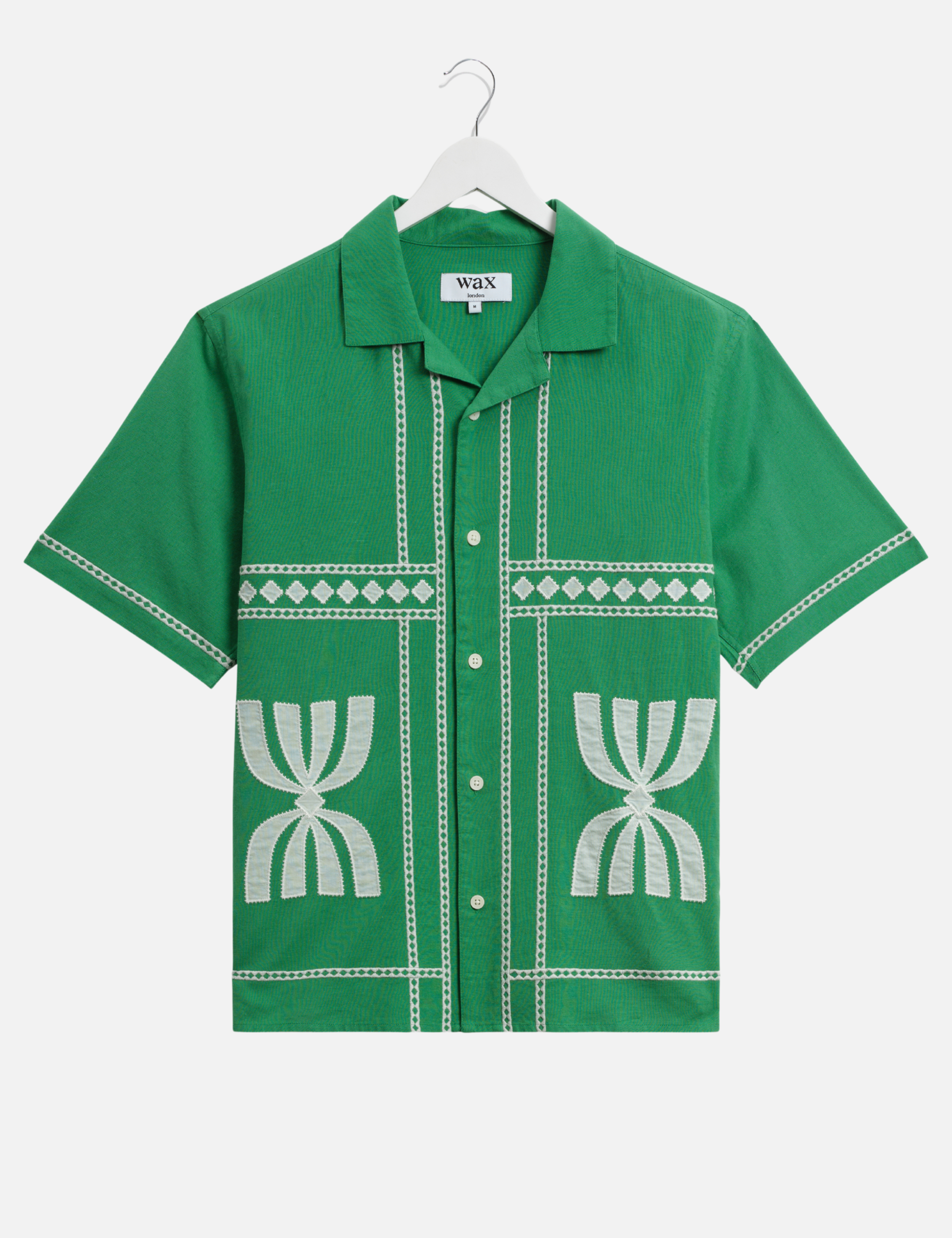 Wax-London_Product_Pics_-_Wax_London_Didcot_Border_Applique_Shirt_GREEN_WHITE_4.png