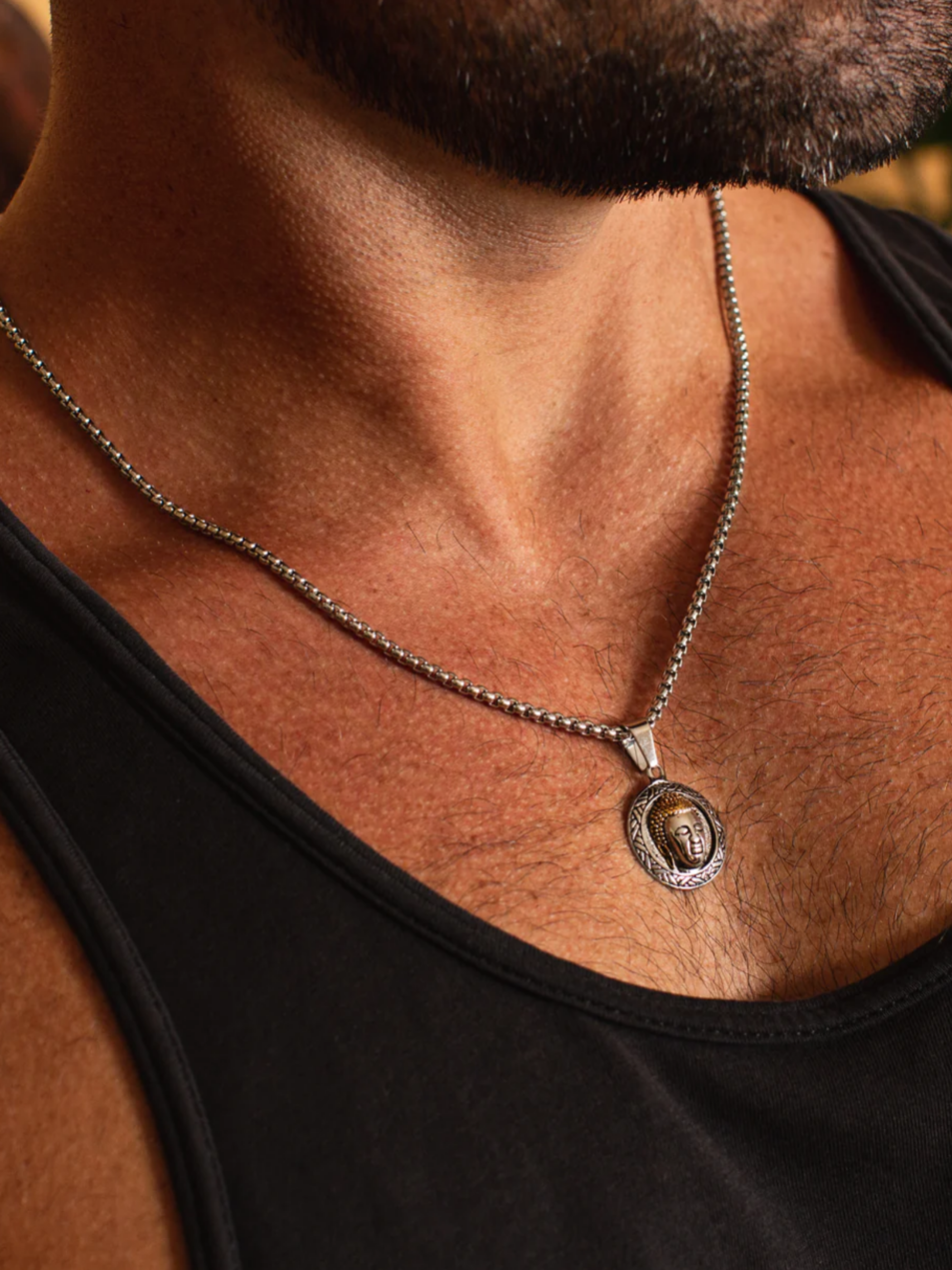 We Are All Smith Stainless Steel Buddha Head Pendant Necklace For Men Jewelry Accessories Men's Clothing Store Kempt Athens Georgia